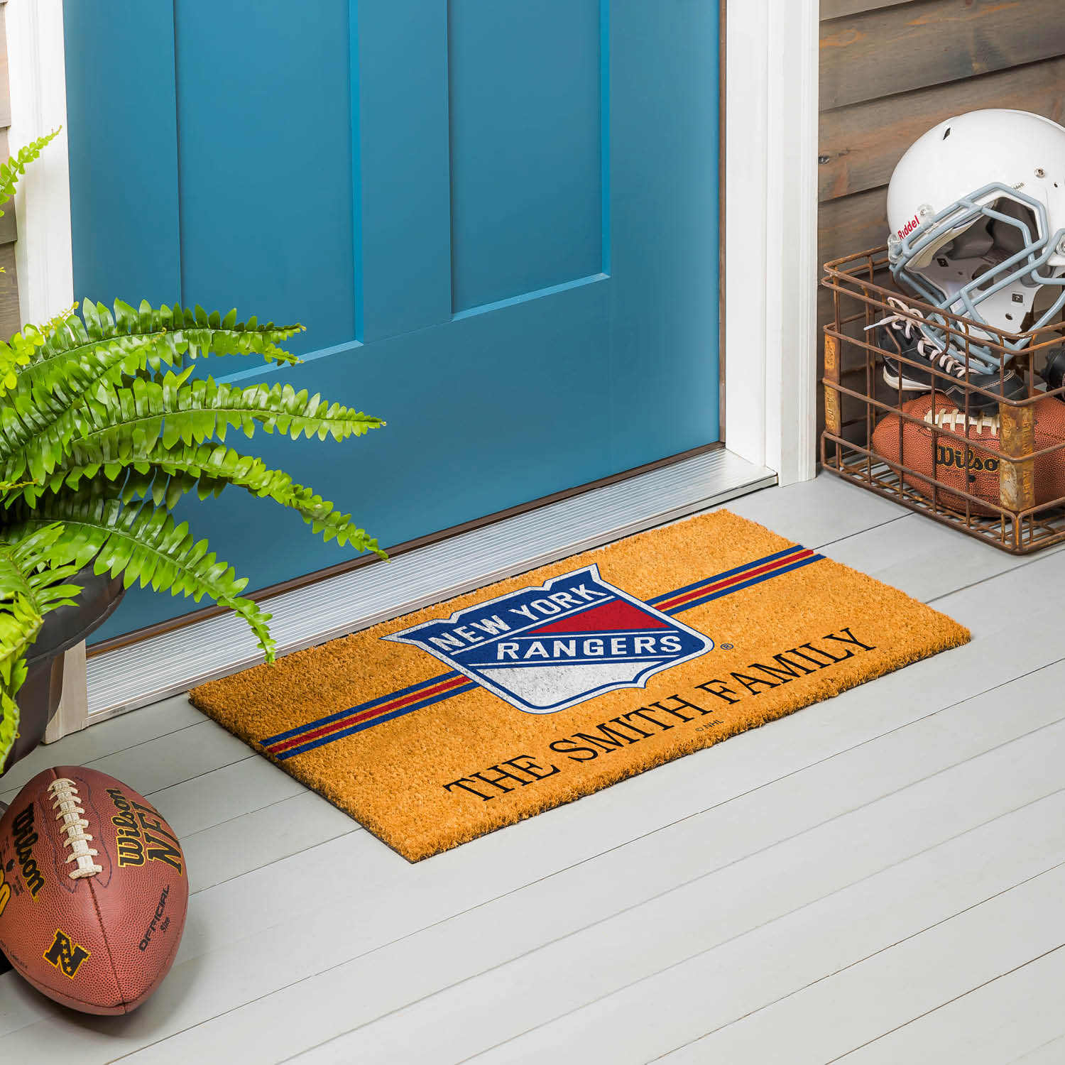 New York Rangers 18" x 30" Personalized Coir Doormat