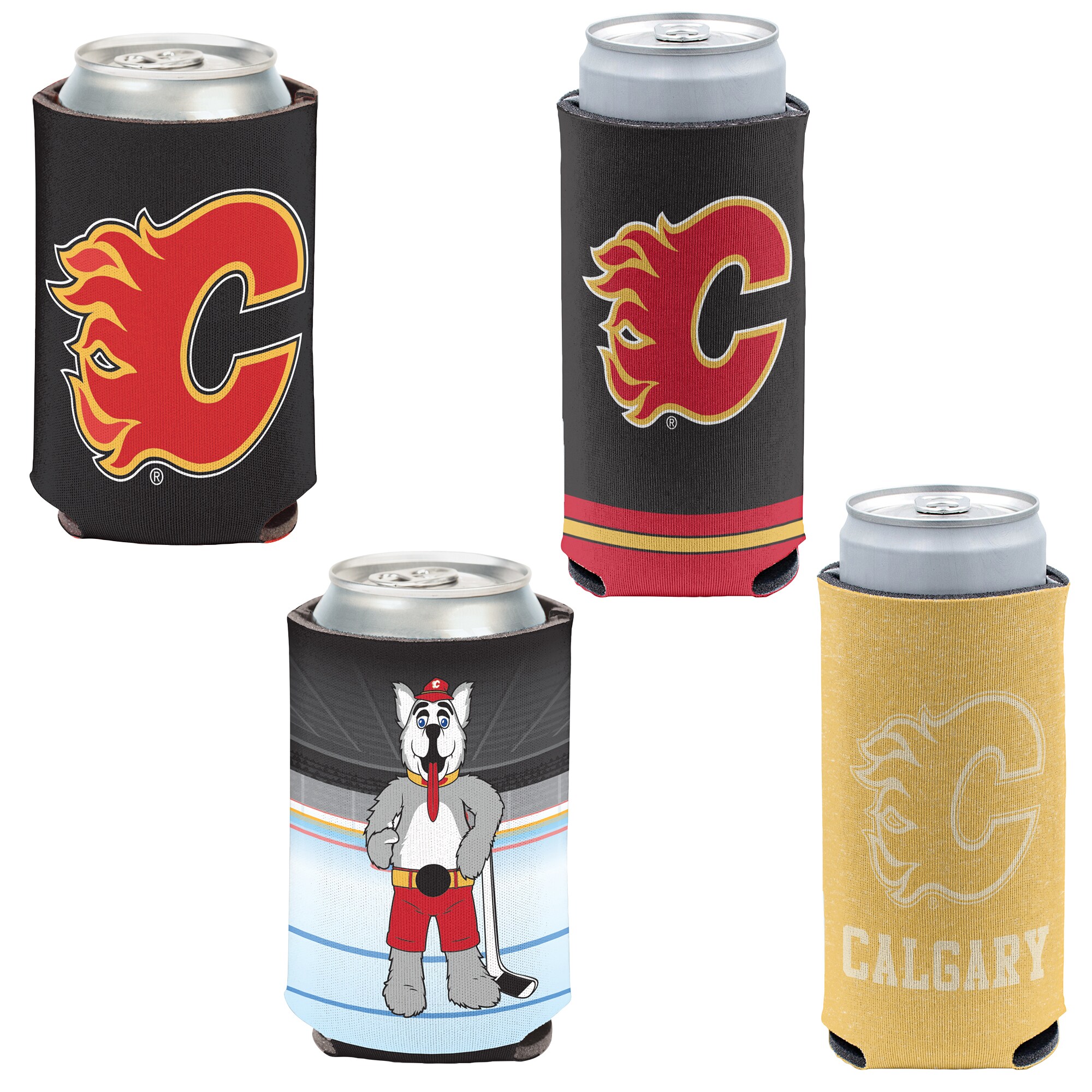 Calgary Flames WinCraft 4-Pack 12oz. Can & Slim Can Cooler Set