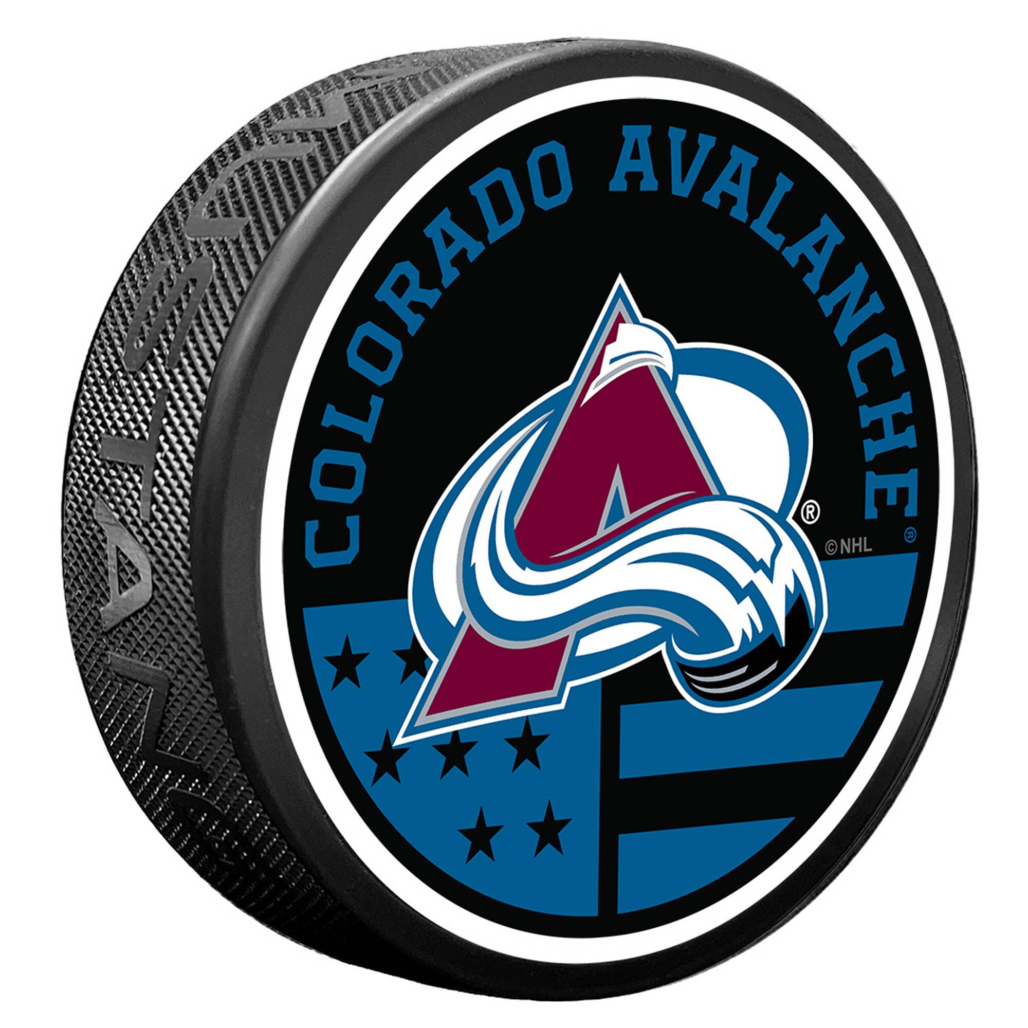 Colorado Avalanche American Flag Pat Puck