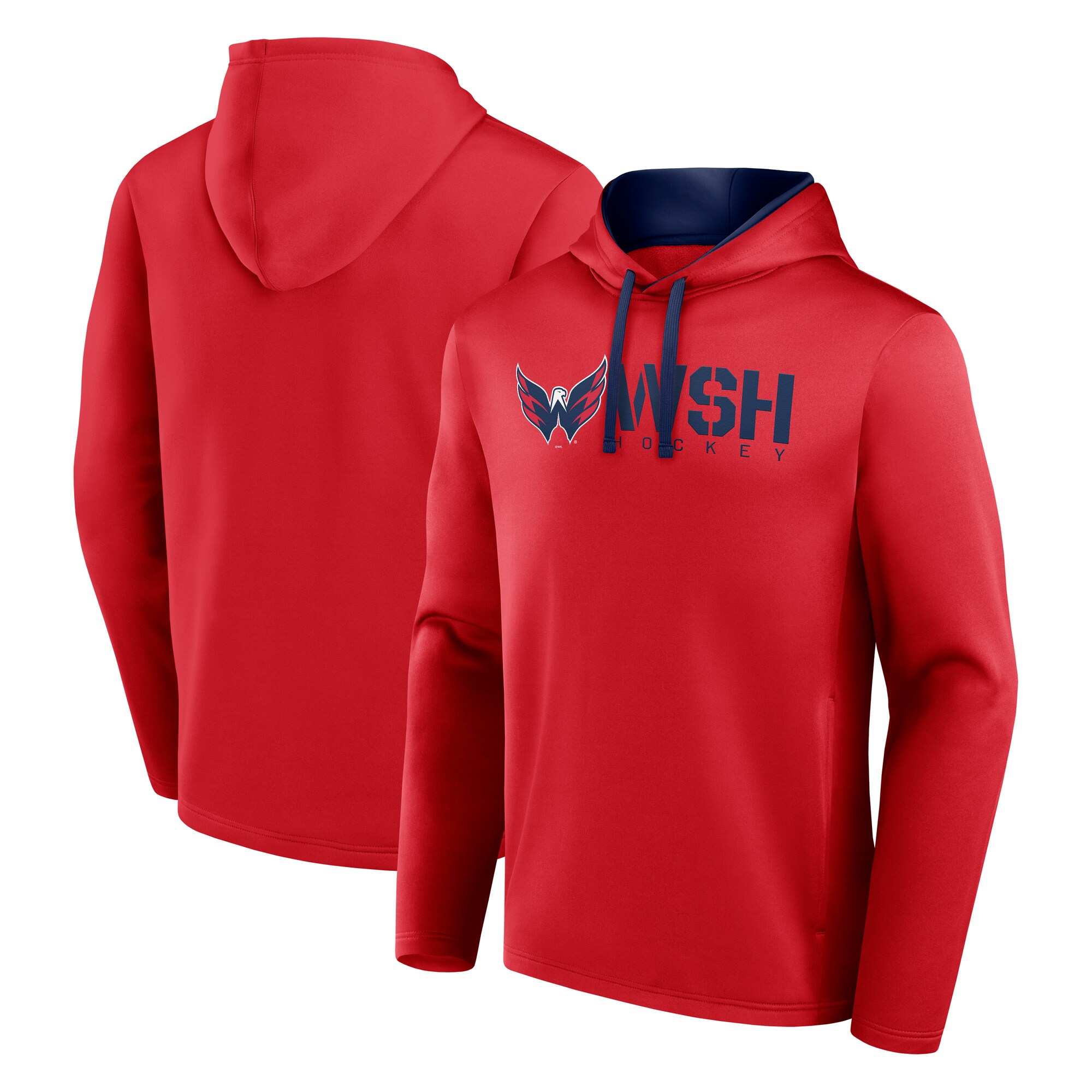 Men's Washington Capitals Logo Athletic Red Head Start Pullover Hoodie