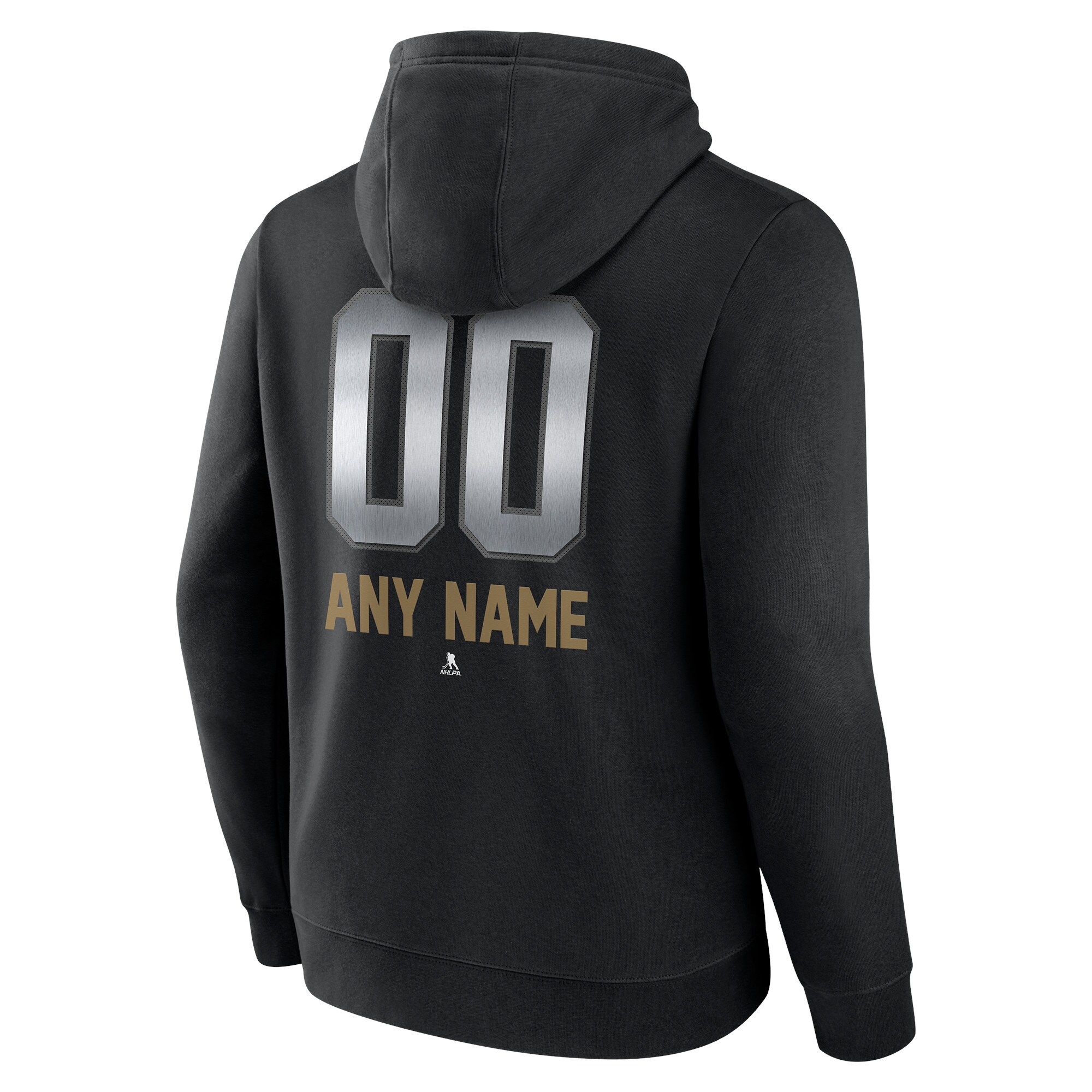 Men's Vegas Golden Knights Black Personalized Midnight Mascot Logo Pullover Hoodie 3 Men's Vegas Golden Knights Black Personalized Midnight Mascot Logo Pullover Hoodie
