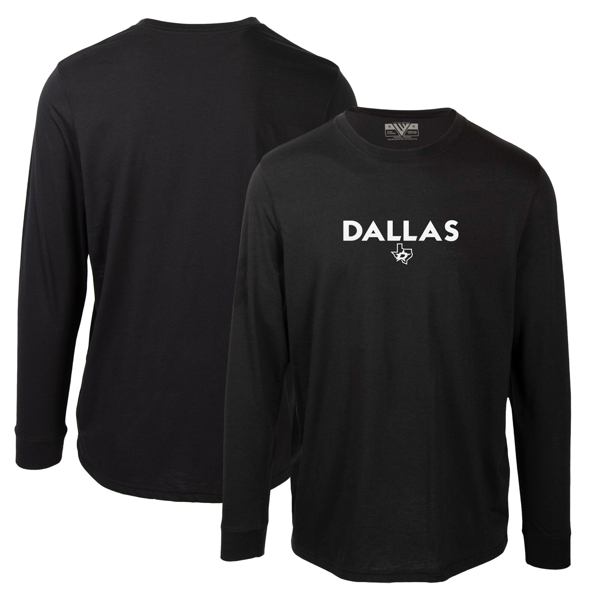 Men's Dallas Stars Levelwear Black Oscar City Capsule Long Sleeve T-Shirt