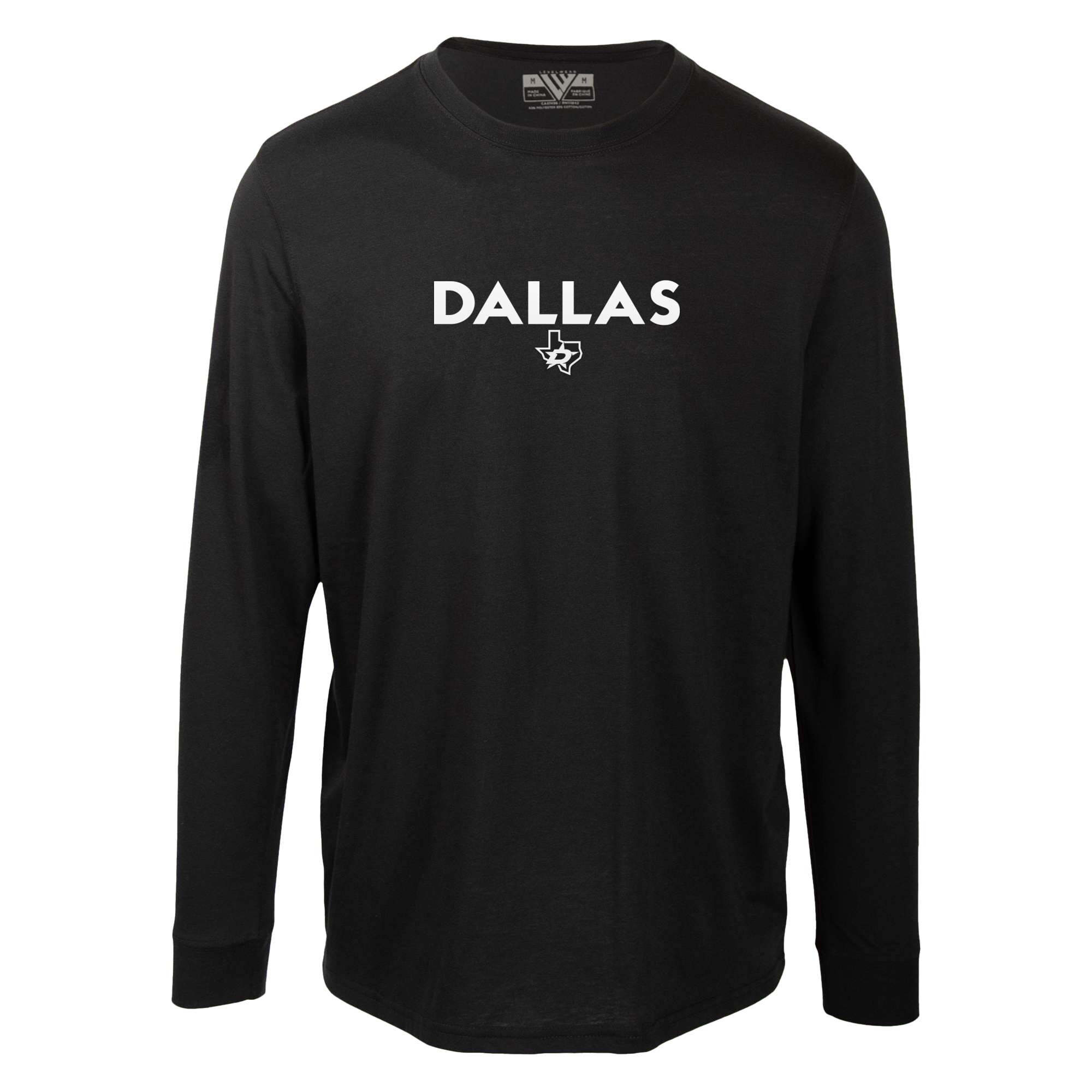 Men's Dallas Stars Levelwear Black Oscar City Capsule Long Sleeve T-Shirt
