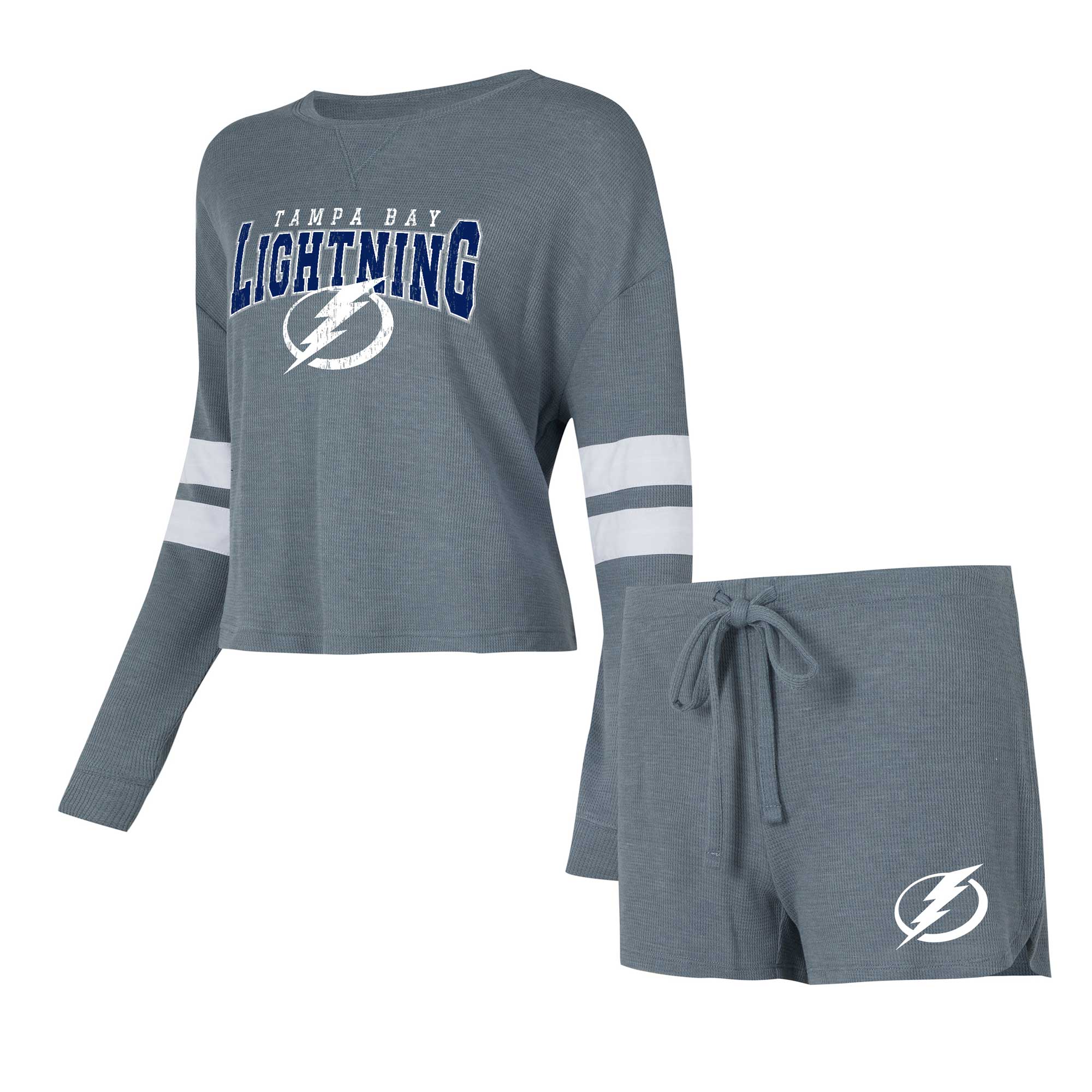Women's Tampa Bay Lightning Concepts Sport Charcoal Meadow Long Sleeve Top & Shorts Sleep Set