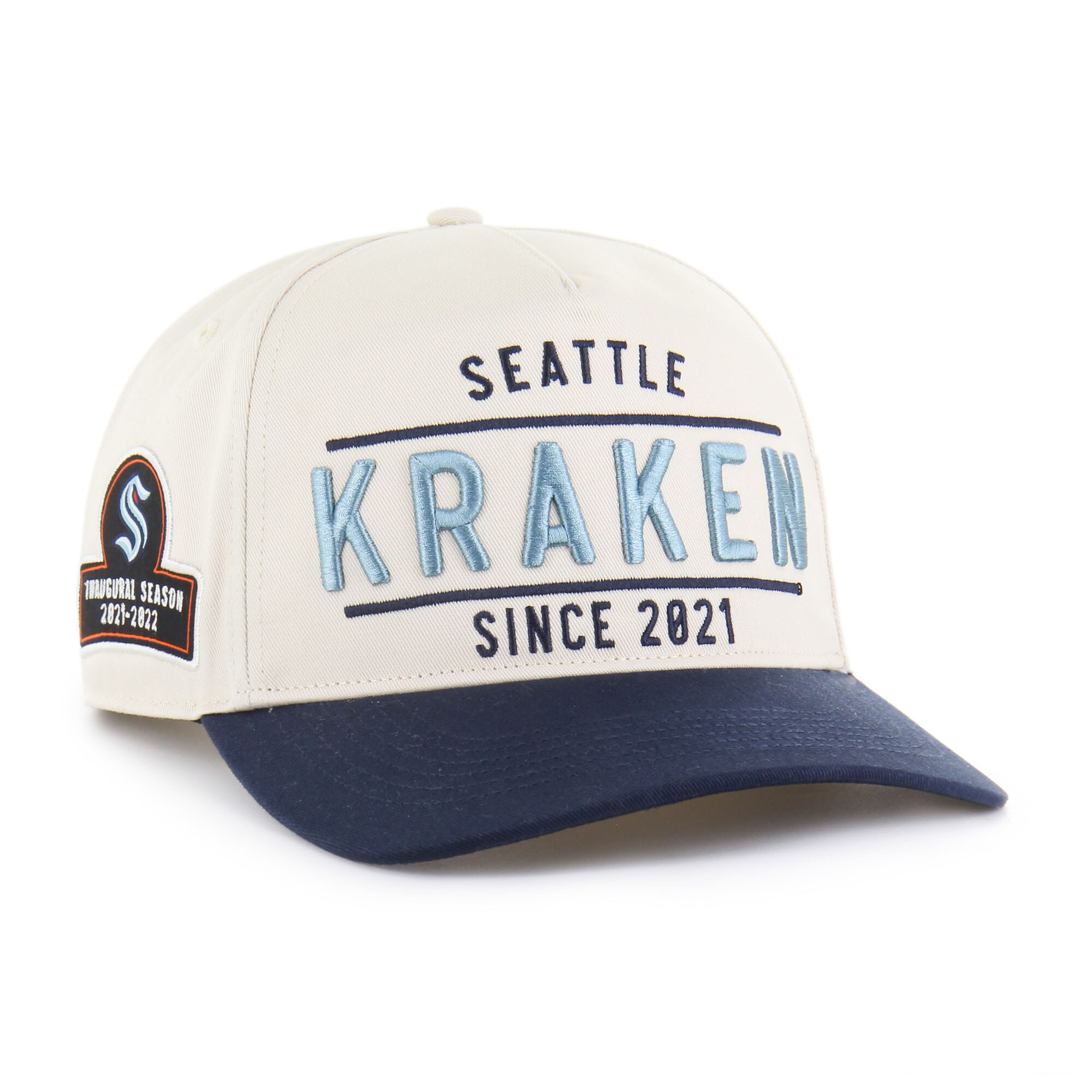 Men's Seattle Kraken  '47 Cream/Navy Expansion Debut Two-Tone Hitch Adjustable Hat