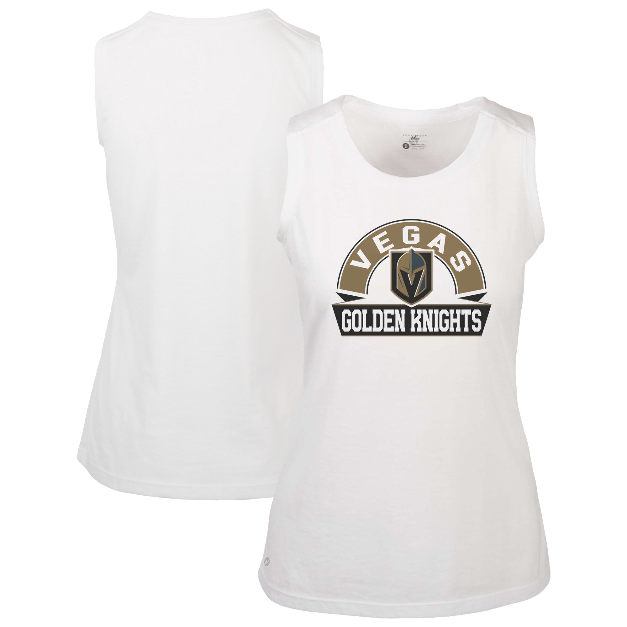Women's Vegas Golden Knights  Levelwear White Macy Banner Arch Tank Top