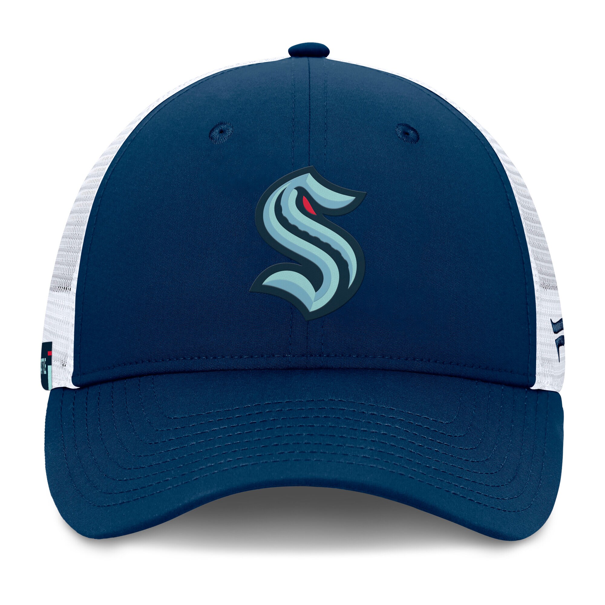 Men's Seattle Kraken Fanatics Deep Sea Blue/White Authentic Pro Simple Rink Trucker Adjustable Hat