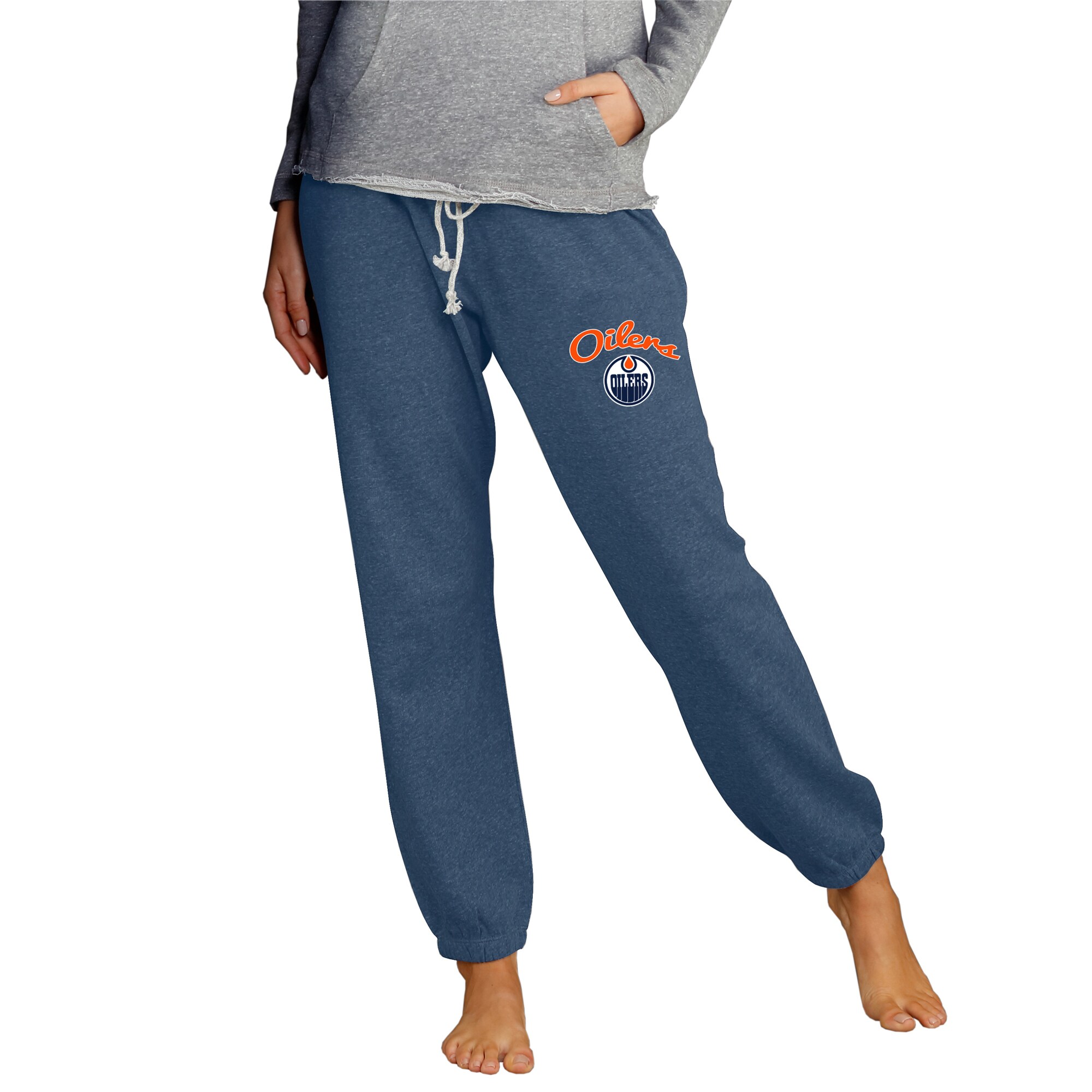 Women's Edmonton Oilers Concepts Sport Navy Mainstream Knit Jogger Pants