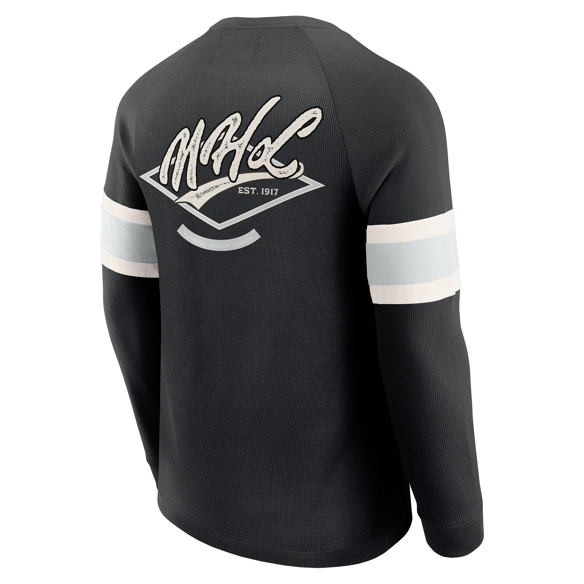 Men's NHL Darius Rucker Collection by Fanatics Black Waffle-Knit Raglan Long Sleeve Henley T-Shirt 3 Men's NHL Darius Rucker Collection by Fanatics Black Waffle-Knit Raglan Long Sleeve Henley T-Shirt