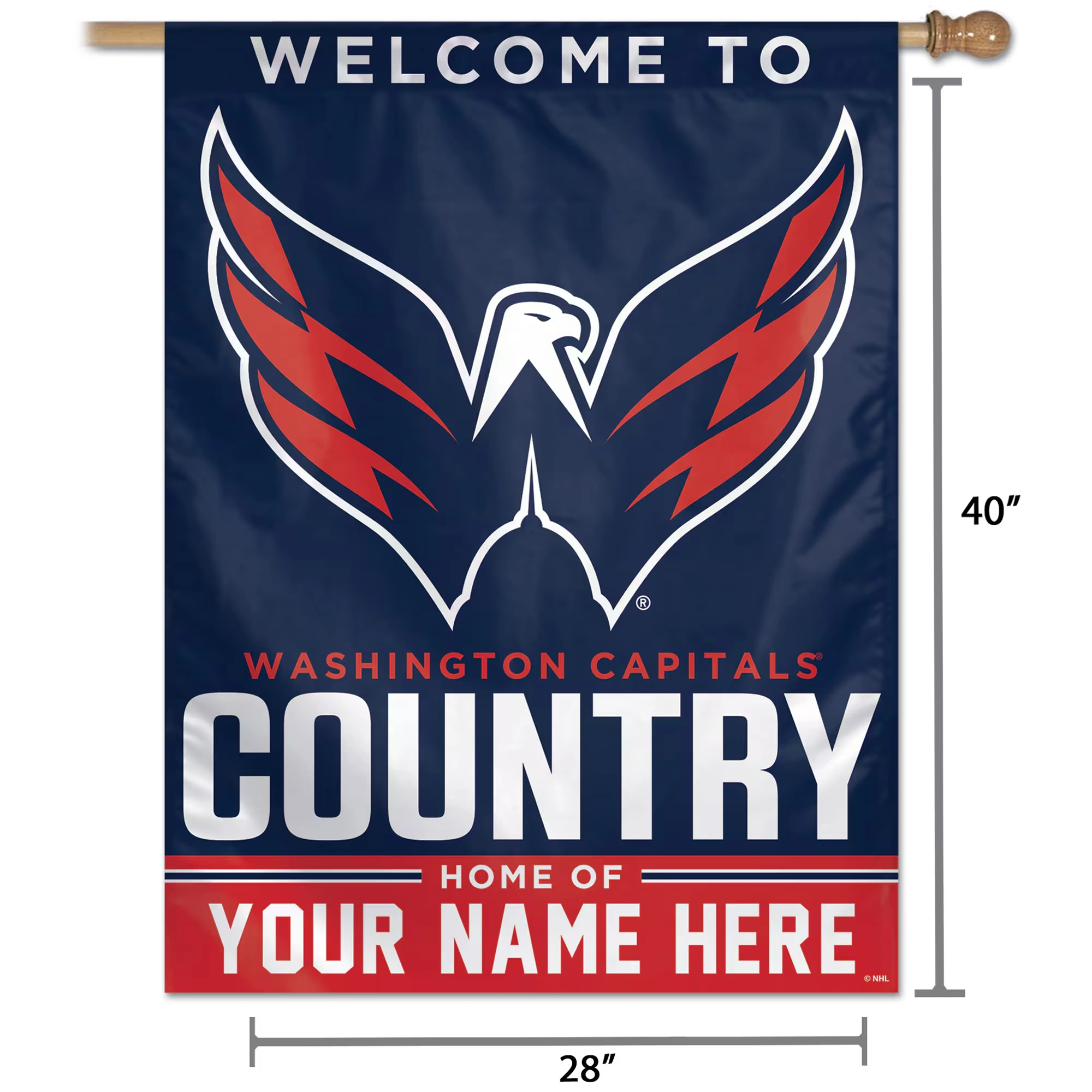 Washington Capitals WinCraft Personalized 27'' x 37'' Single-Sided Vertical Banner