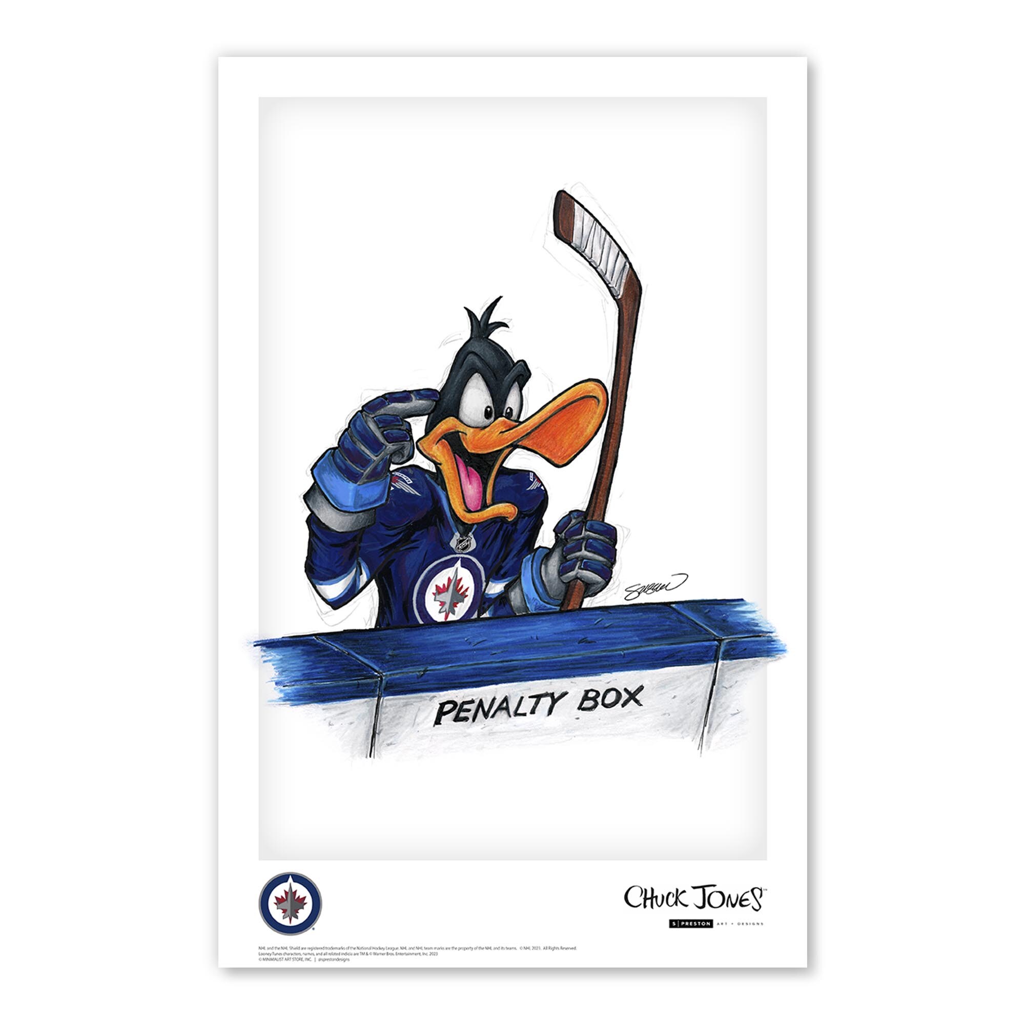 Winnipeg Jets Daffy Duck 11" x 17" Looney Tunes Poster Print