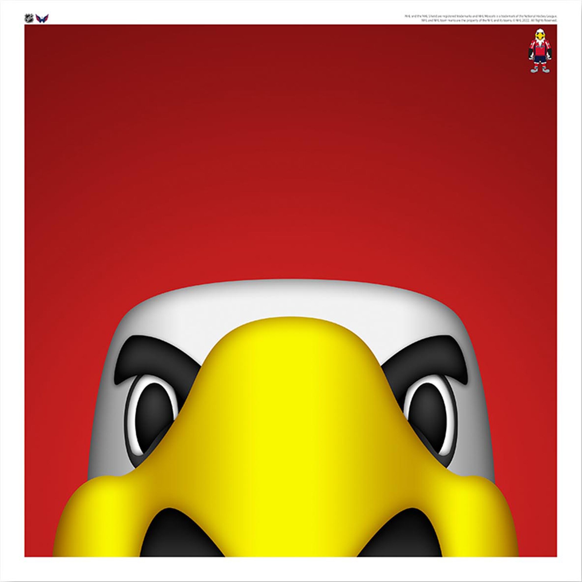 Washington Capitals Slapshot 12'' x 12'' Minimalist Mascot Poster Print