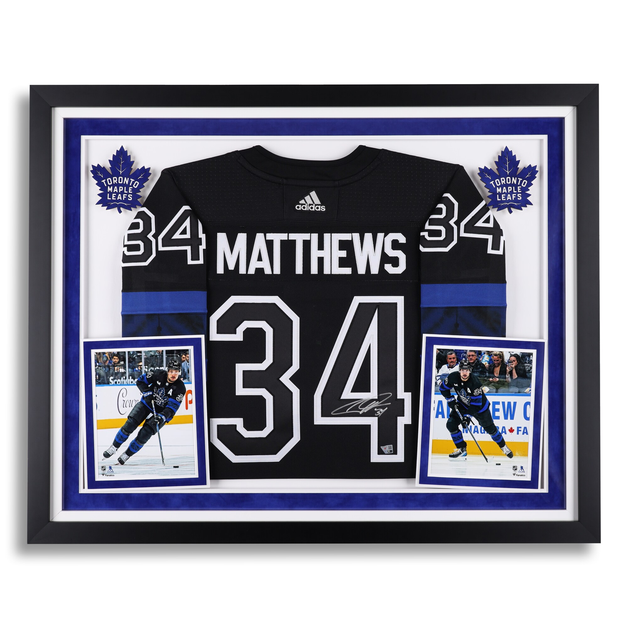 Auston Matthews Toronto Maple Leafs Autographed Fanatics Authentic Deluxe Framed Black Alternate adidas Jersey