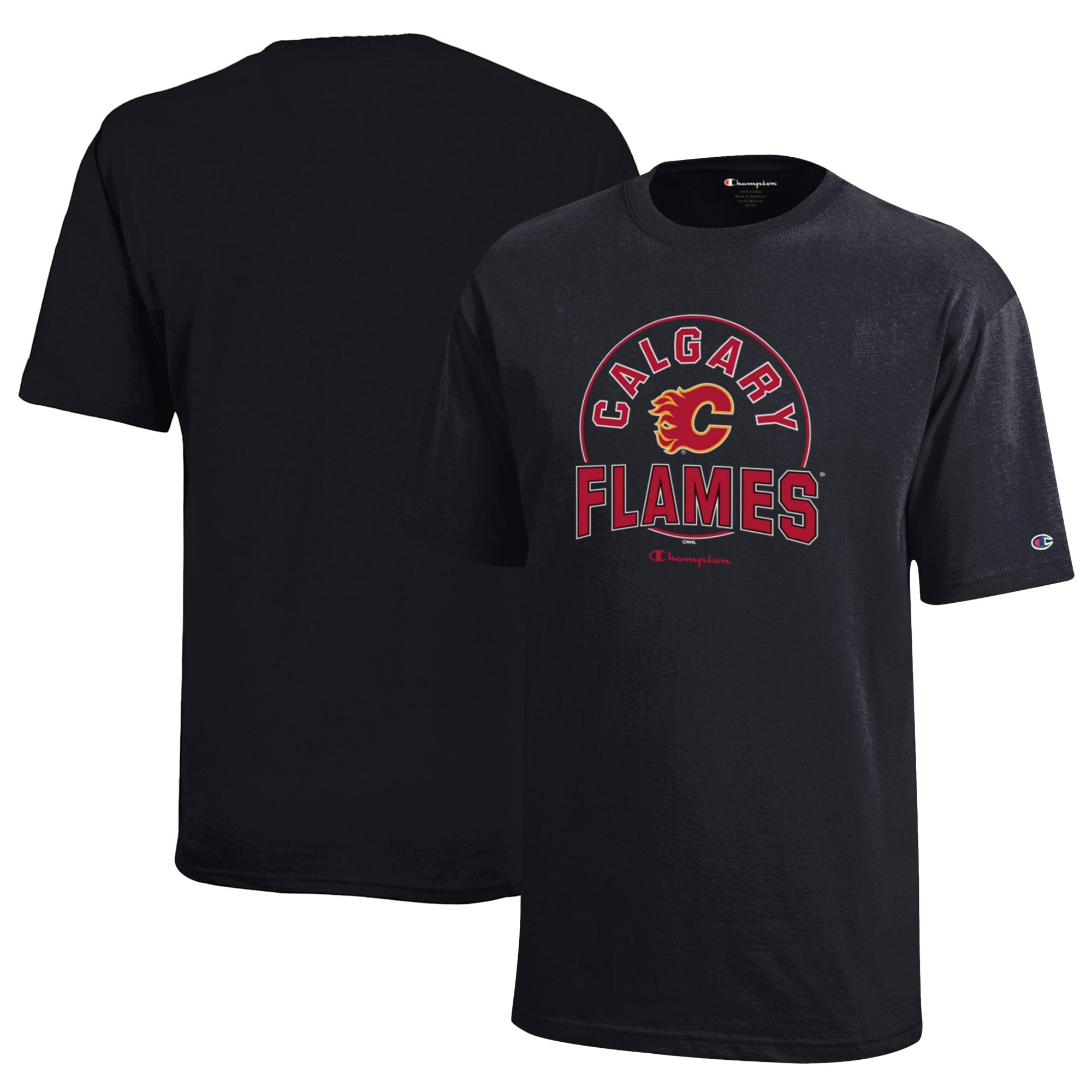 Youth Calgary Flames  Champion Black Jersey T-Shirt
