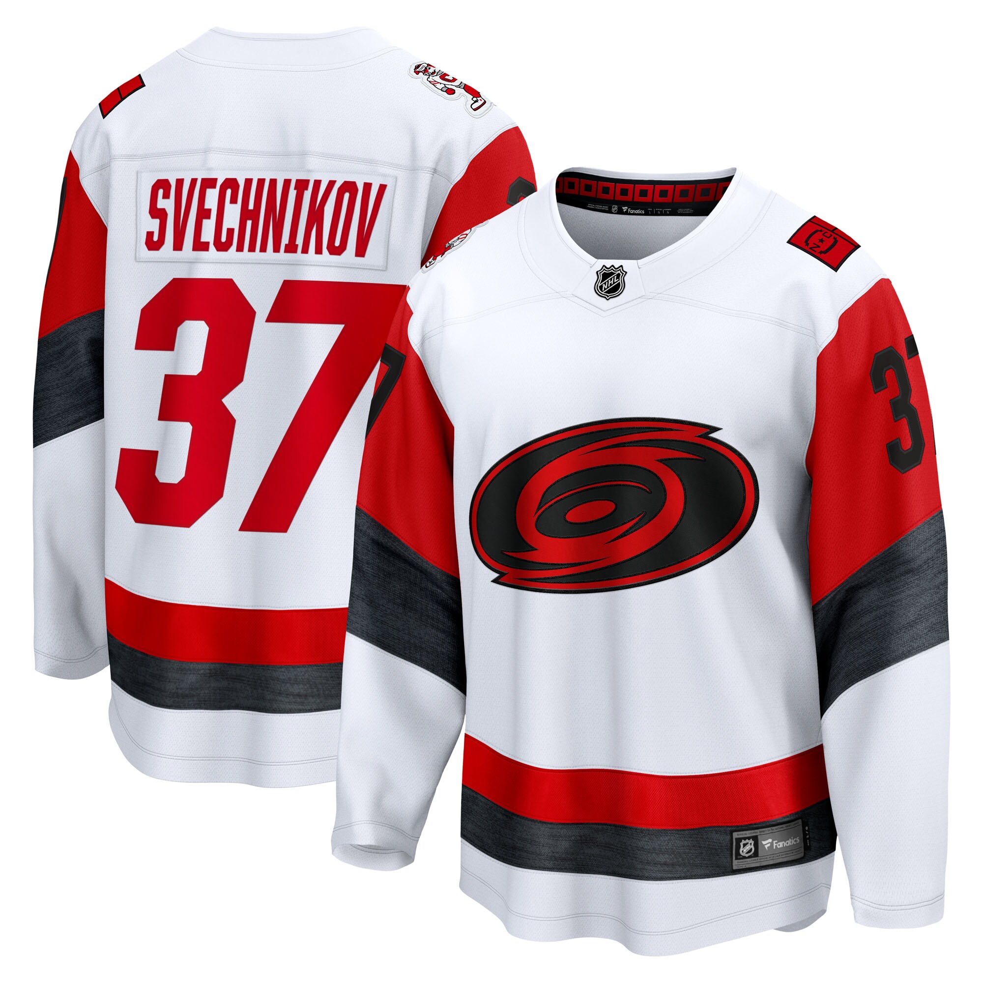 Men's Carolina Hurricanes Andrei Svechnikov Fanatics White Away Breakaway Jersey