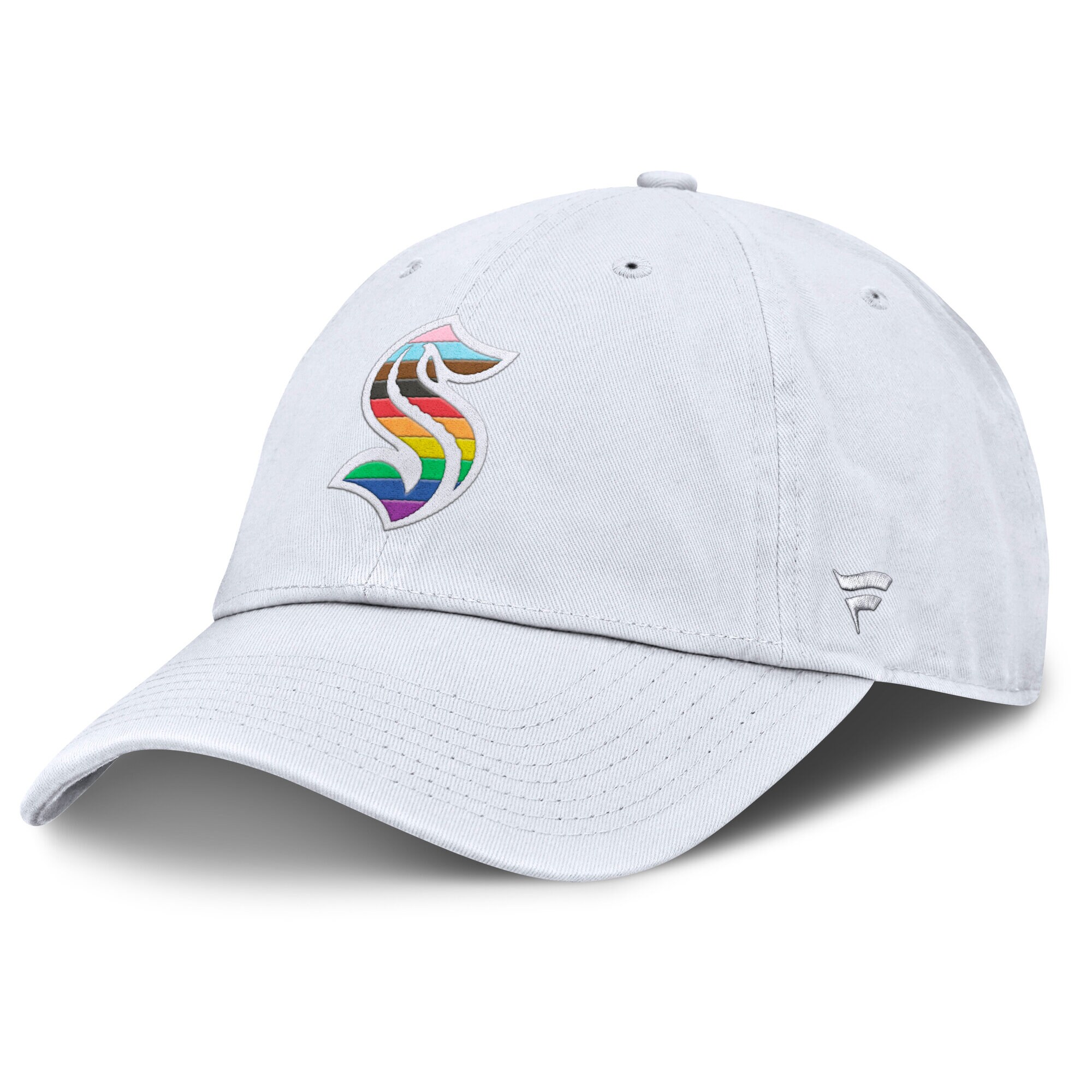Men's Seattle Kraken Fanatics White PRIDE Adjustable Hat