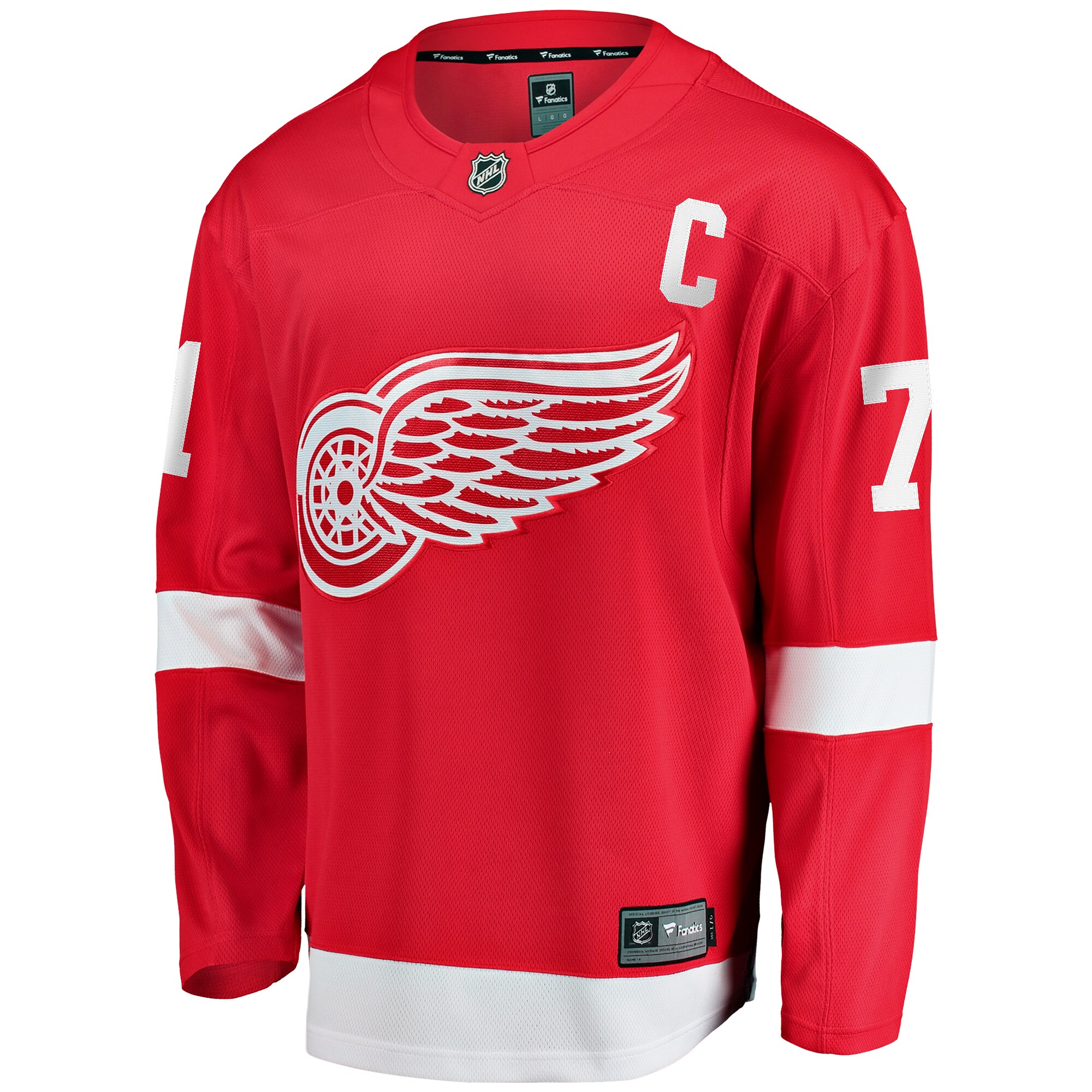 Men's Detroit Red Wings Dylan Larkin Fanatics Branded Red Captain Home Breakaway Jersey