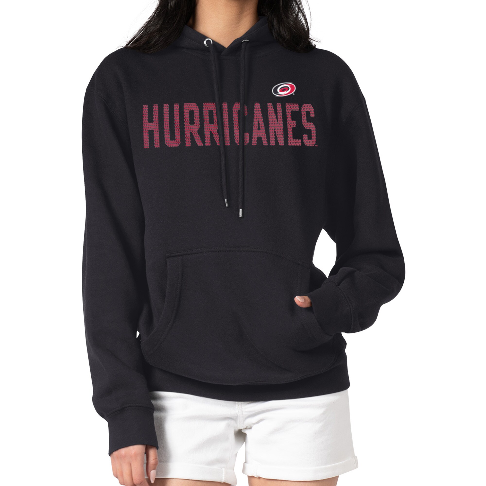 Women's Carolina Hurricanes  G-III 4Her by Carl Banks Black Dot Print Pullover Hoodie