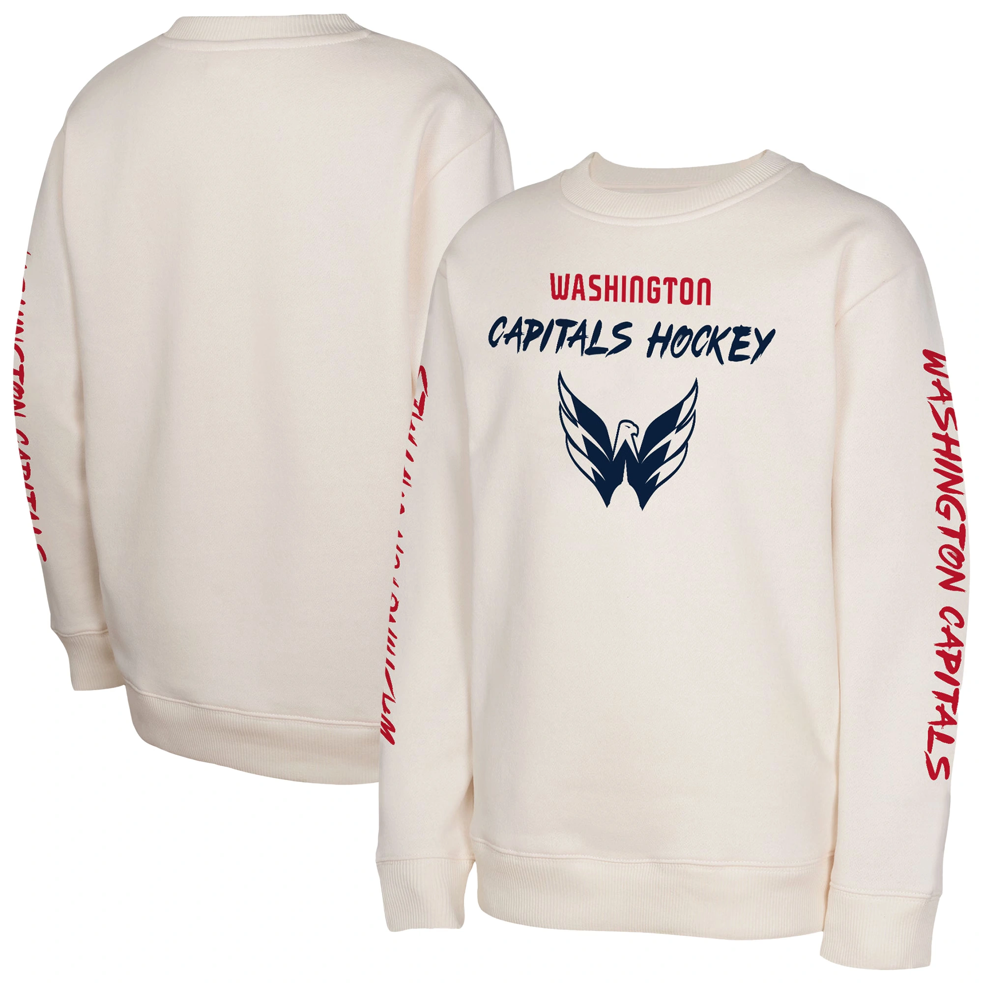 Youth Washington Capitals Cream Star Power Pullover Sweatshirt