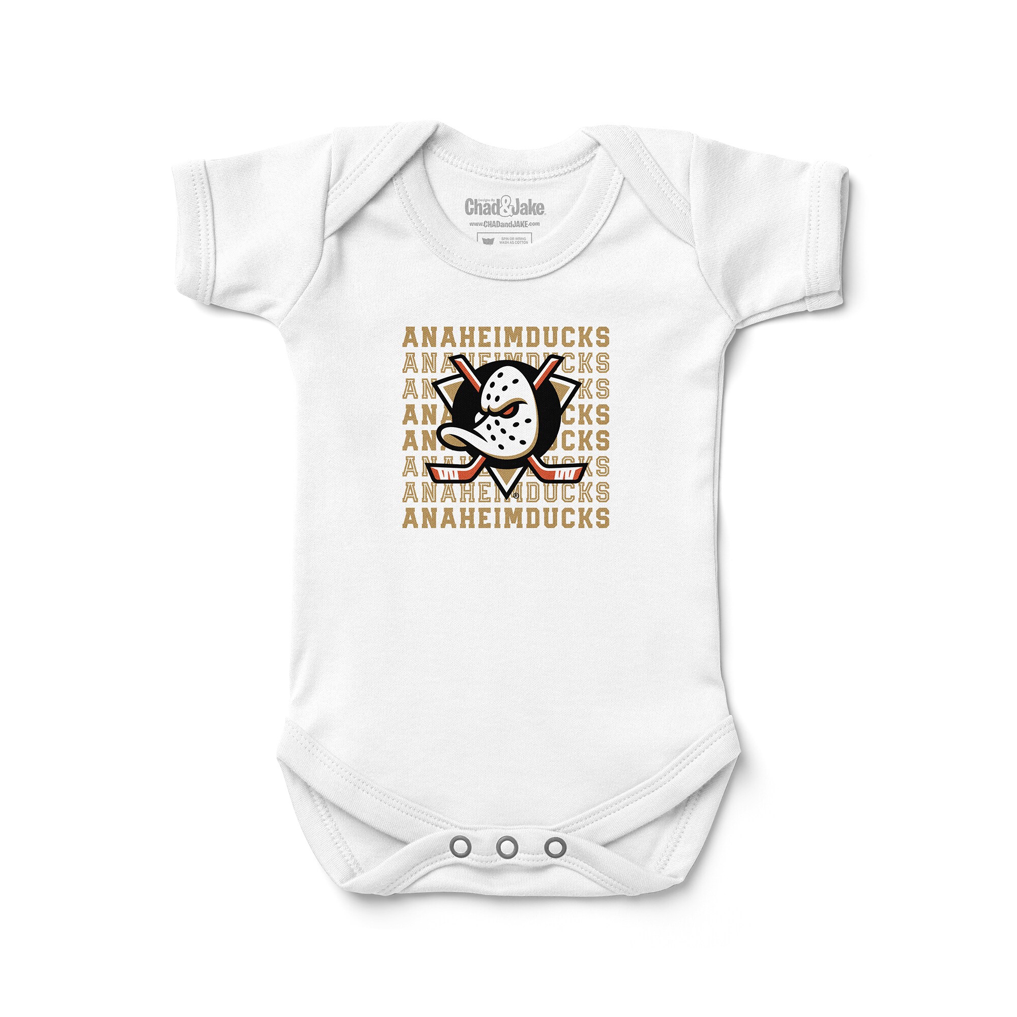 Infant Anaheim Ducks  Chad & Jake White Retro Design Bodysuit