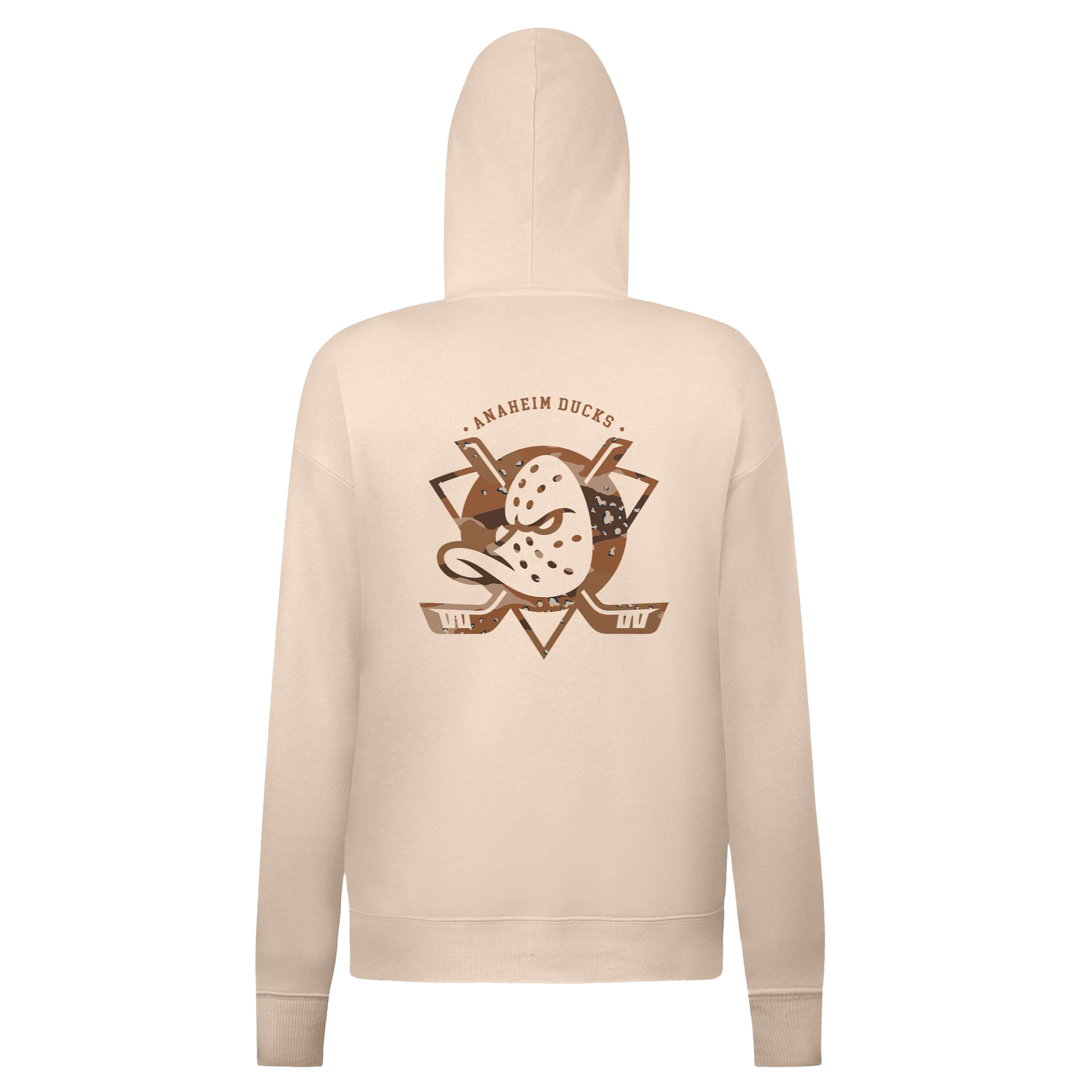 Women's Anaheim Ducks Levelwear Khaki Desert Camo Adorn Battalion Pullover Hoodie 3 Women's Anaheim Ducks Levelwear Khaki Desert Camo Adorn Battalion Pullover Hoodie