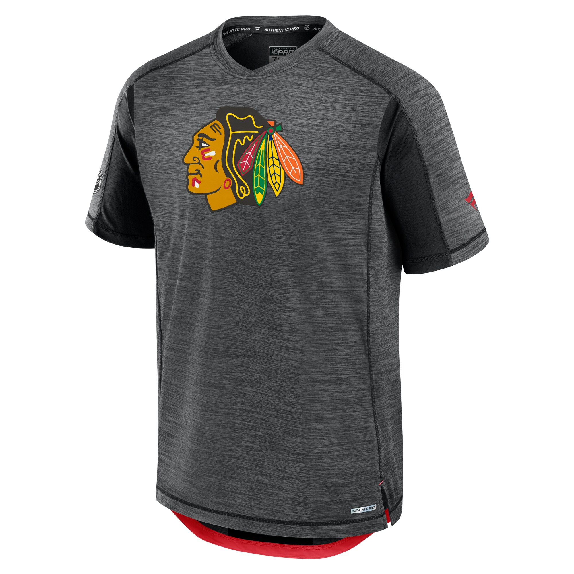 Men's Chicago Blackhawks Fanatics Black Authentic Pro Rink Tech T-Shirt
