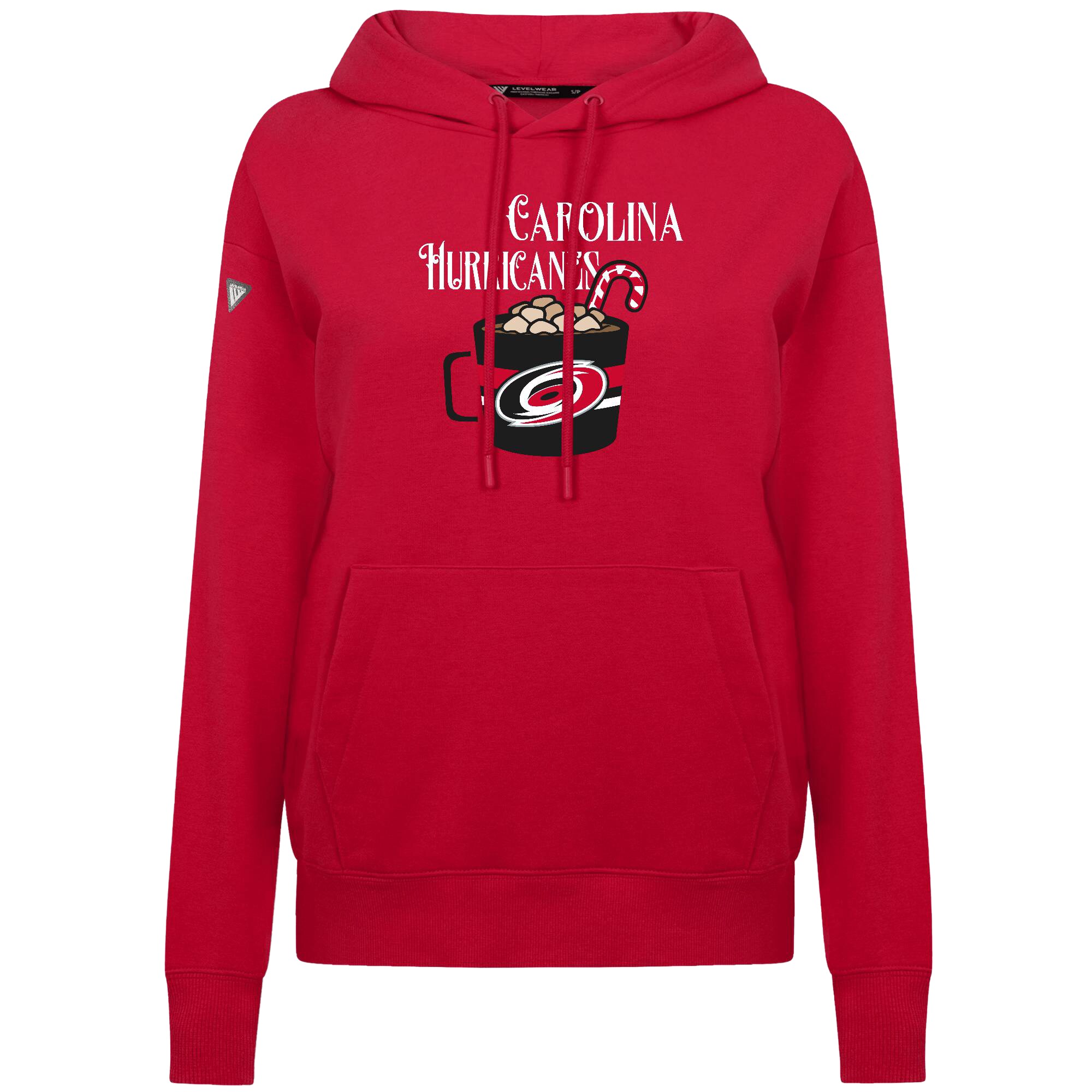 Women's Carolina Hurricanes Levelwear Red Mellow Holiday Adorn Hoodie