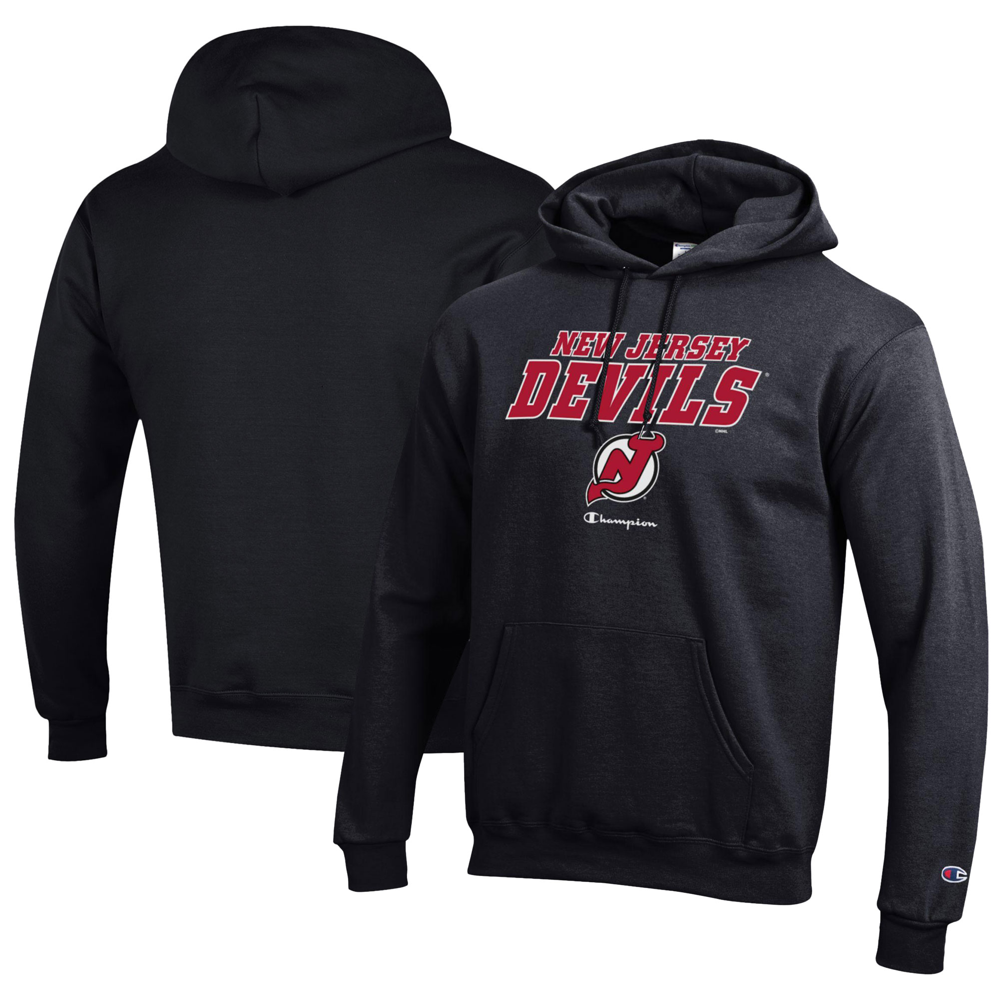 Men's New Jersey Devils Champion Black Eco Powerblend Pullover Hoodie