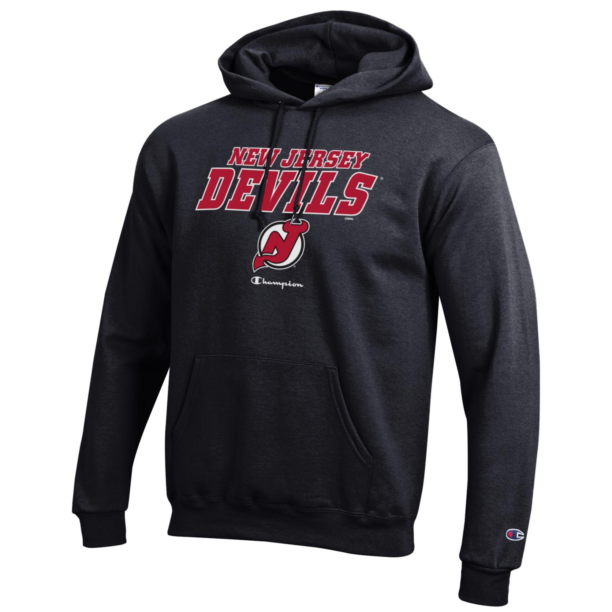 Men's New Jersey Devils Champion Black Eco Powerblend Pullover Hoodie