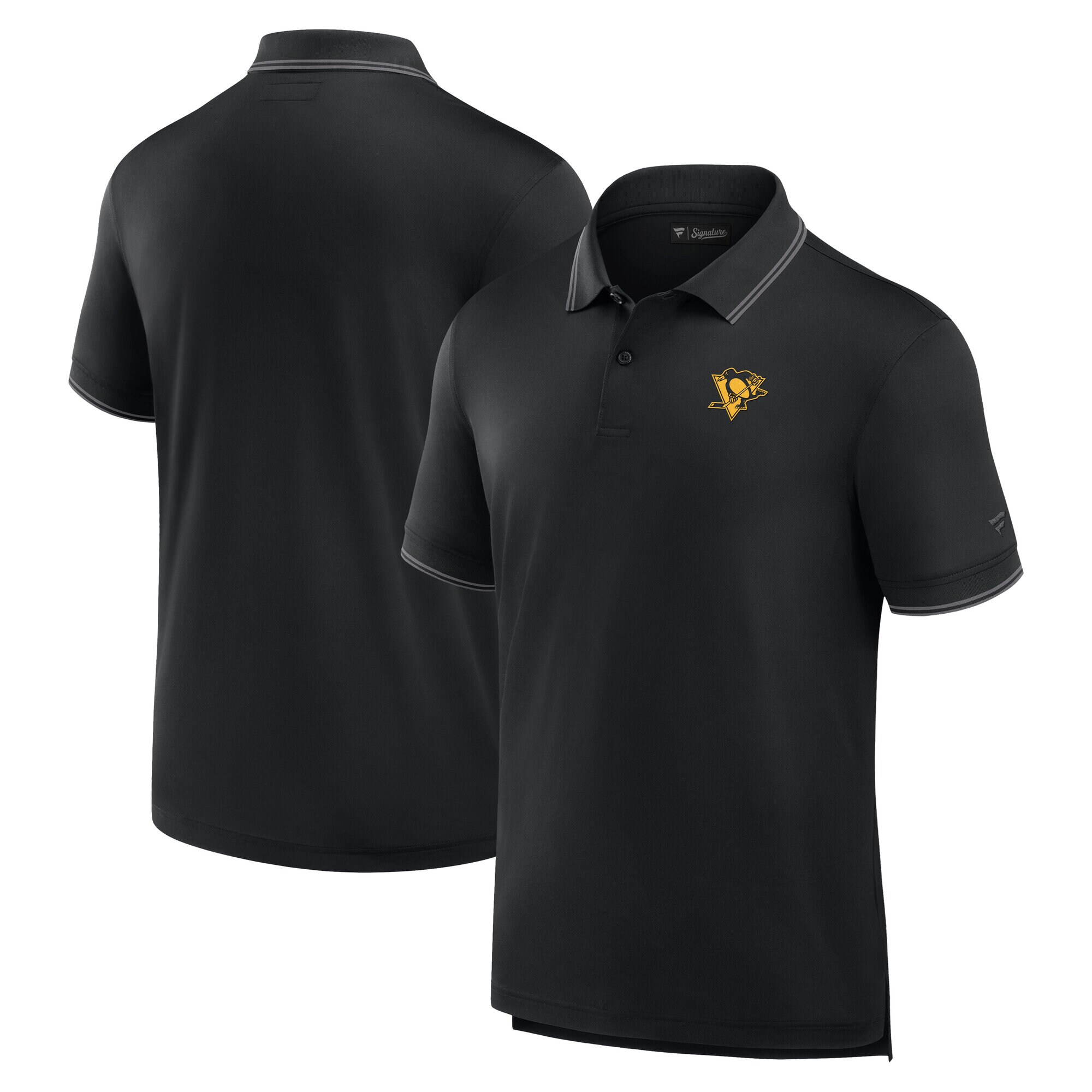 Men's Pittsburgh Penguins Fanatics Black Front Office Pique Polo