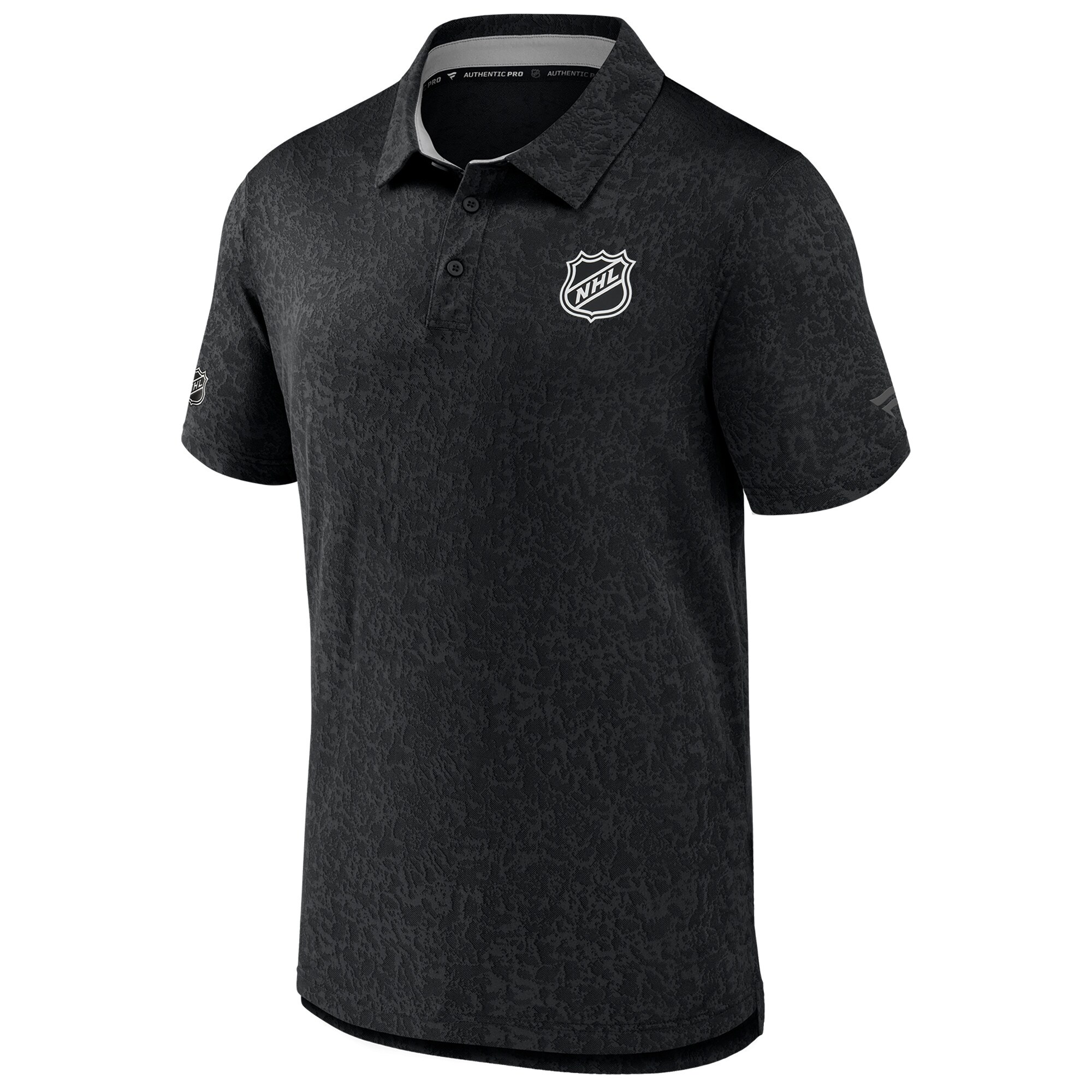Men's NHL-Logo  Fanatics Black Authentic Pro Jacquard Polo