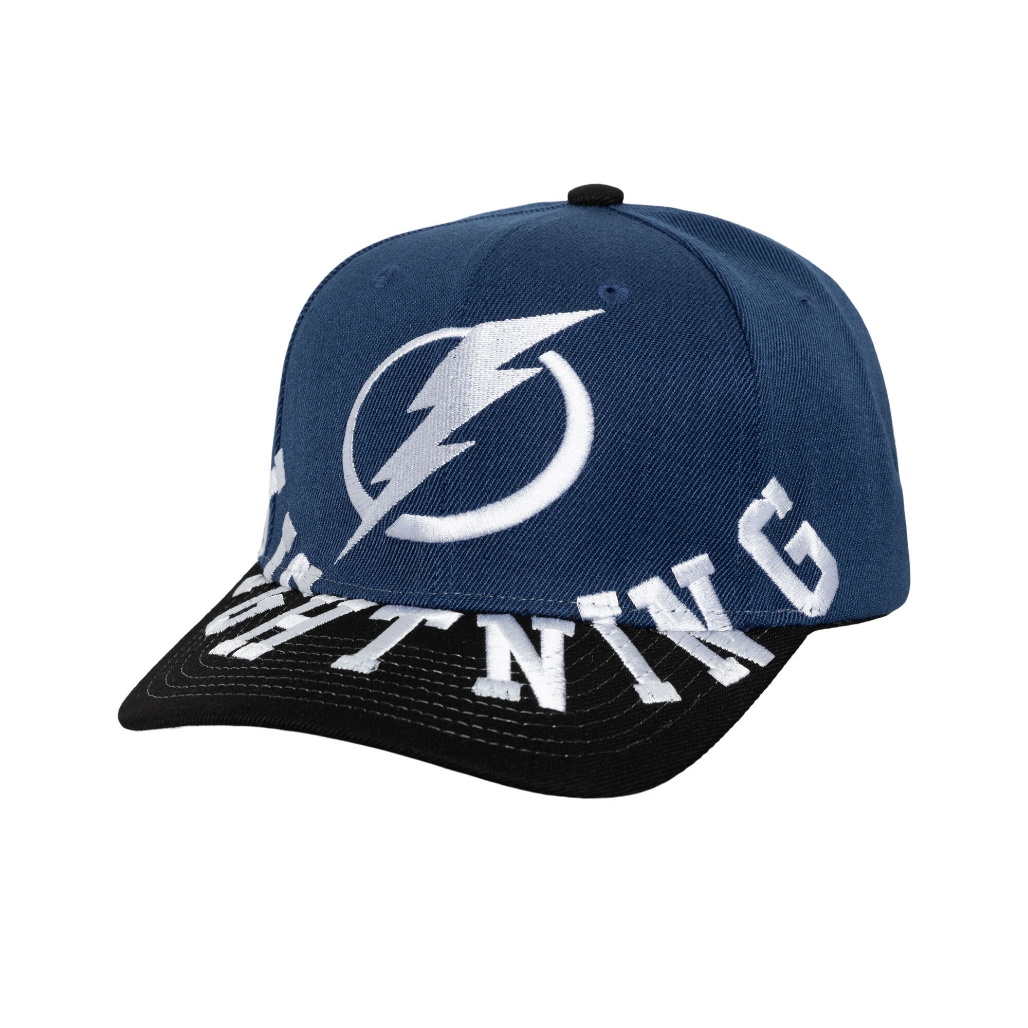 Men's Tampa Bay Lightning Mitchell & Ness Blue/Black Underarch Two-Tone Pro Crown Snapback Hat