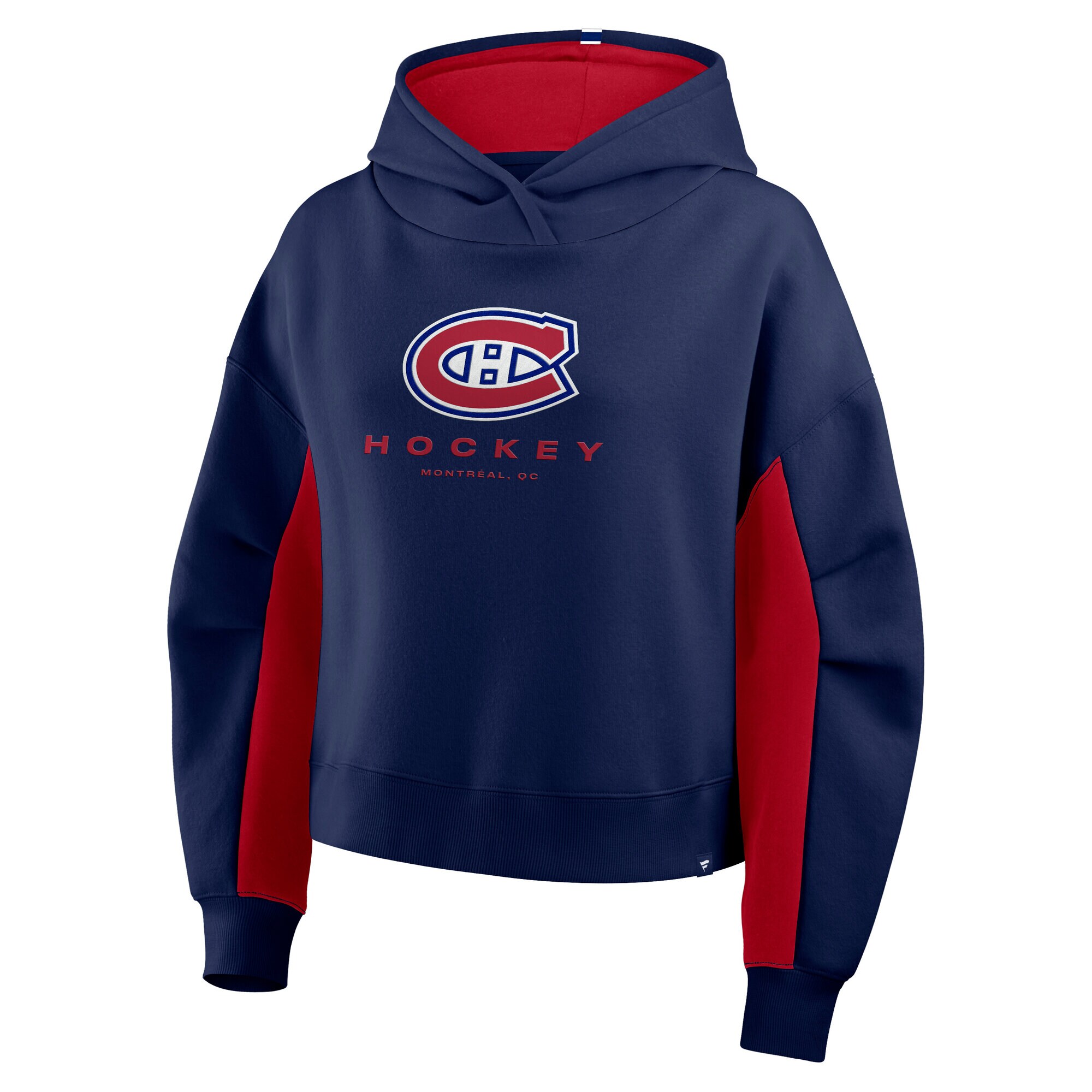Women's Montreal Canadiens Fanatics Navy Back Check Boxy Hoodie