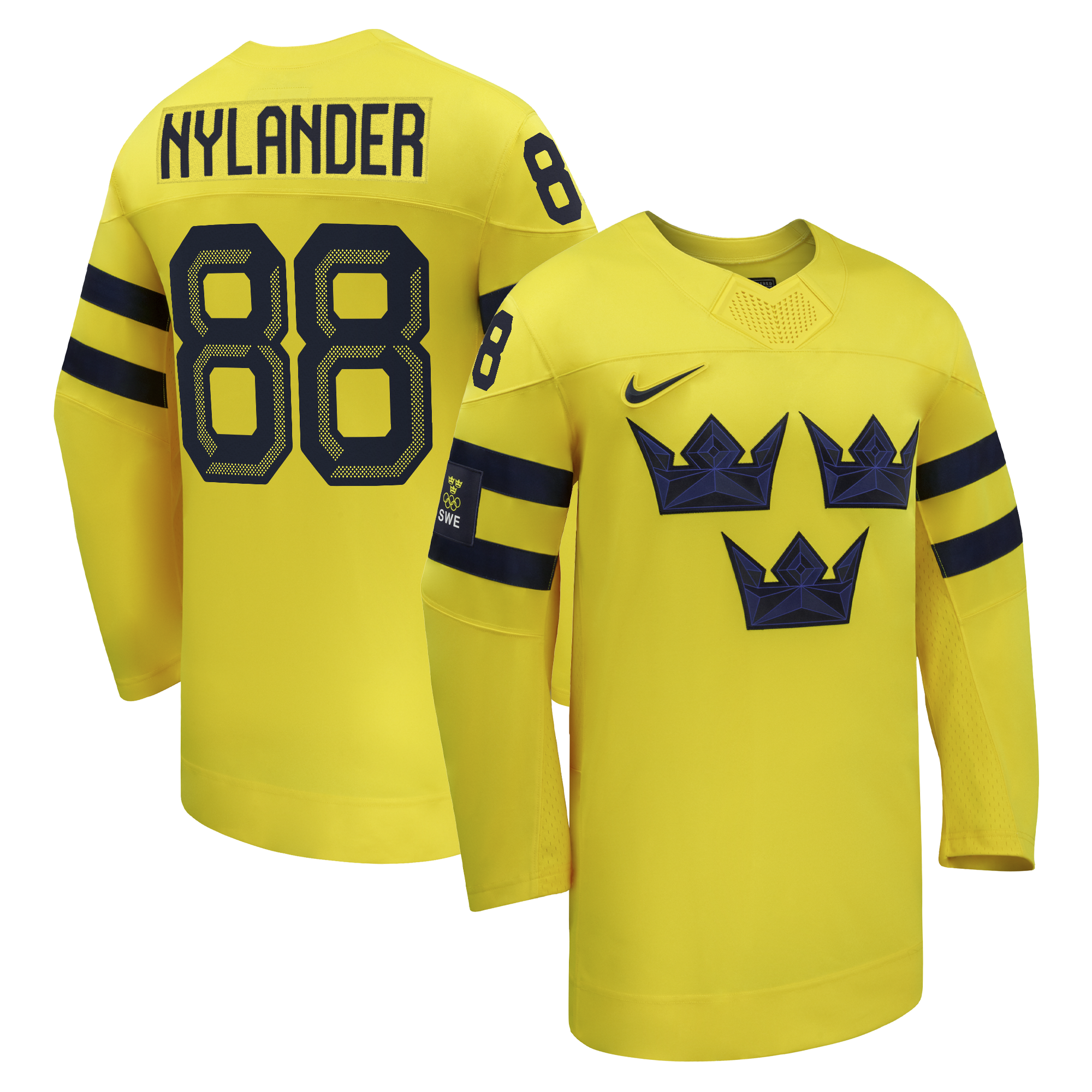 Men's Sweden Hockey William Nylander Nike Yellow 2026 Away Replica Jersey