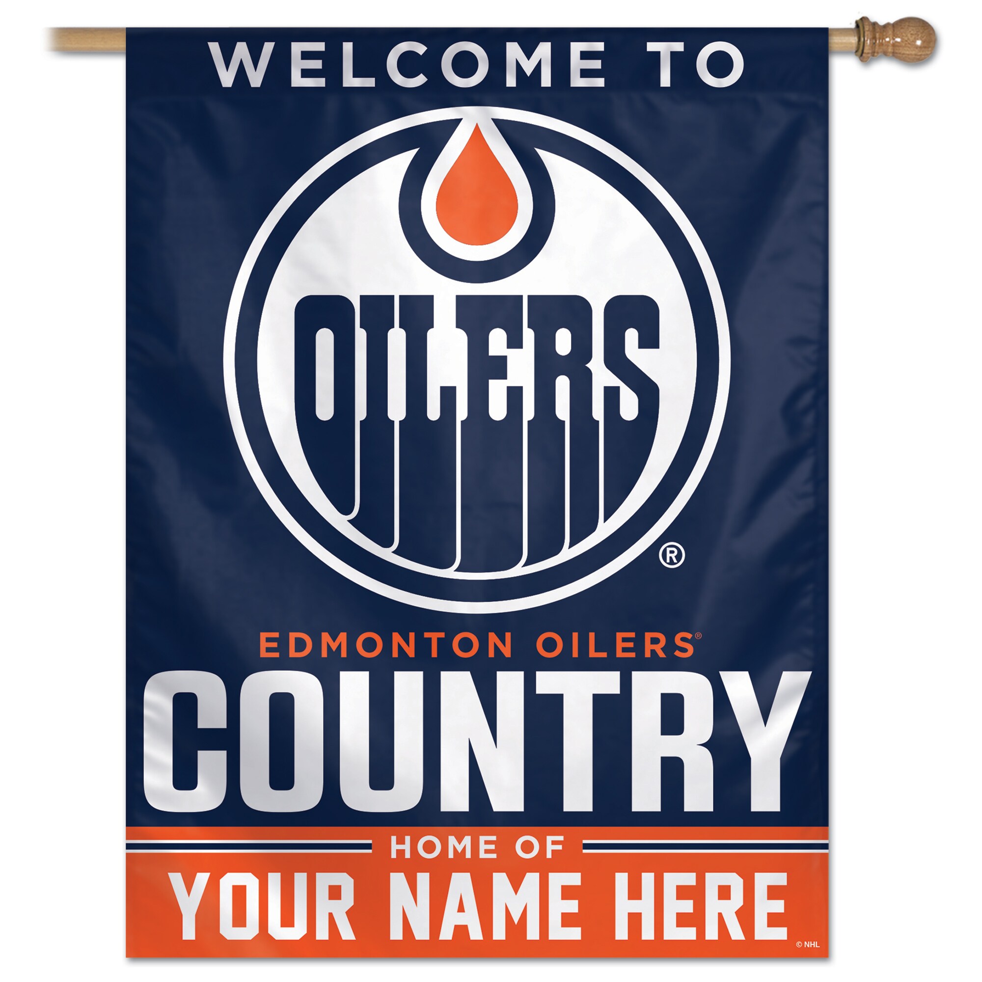 Edmonton Oilers WinCraft Personalized 27'' x 37'' Single-Sided Vertical Banner