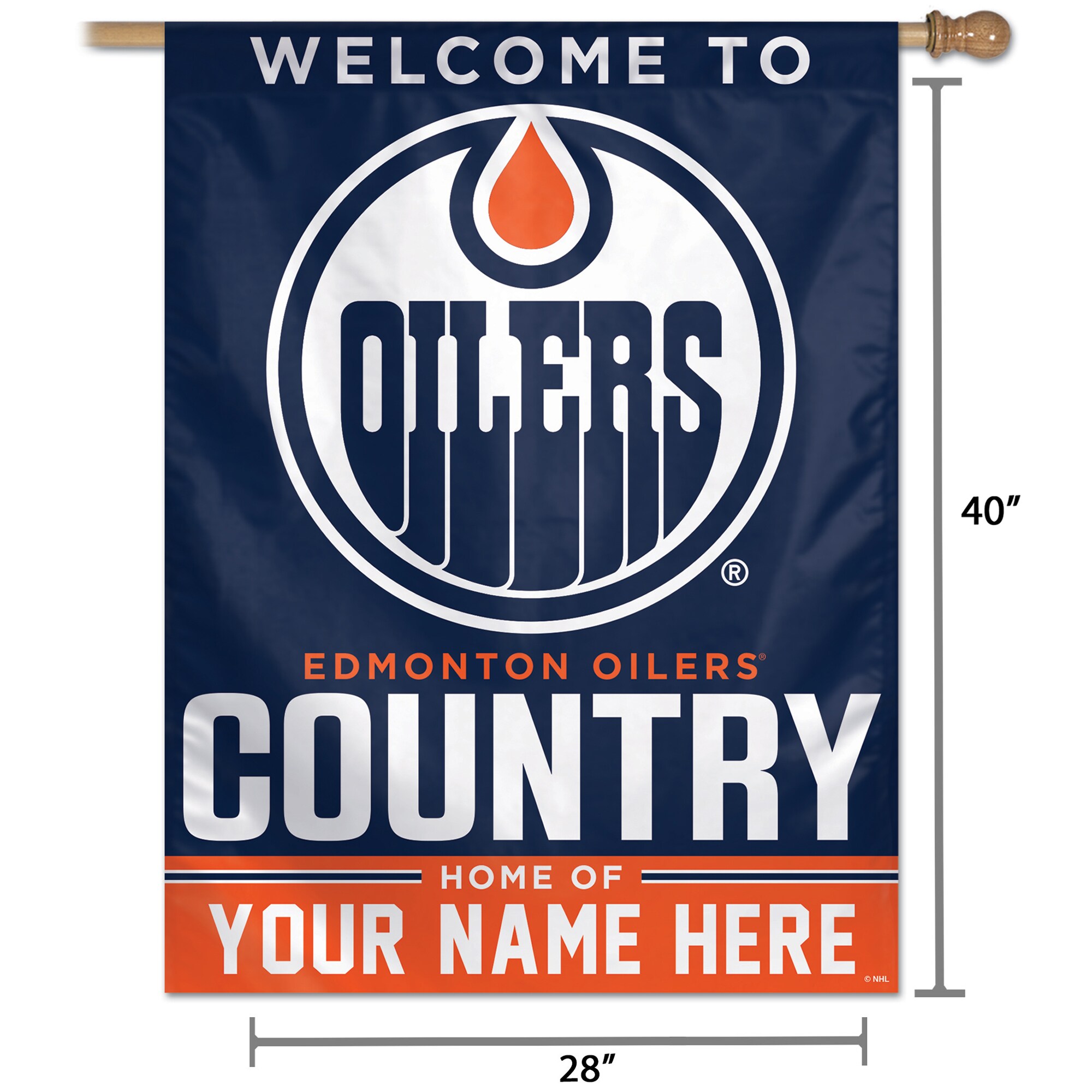 Edmonton Oilers WinCraft Personalized 27'' x 37'' Single-Sided Vertical Banner