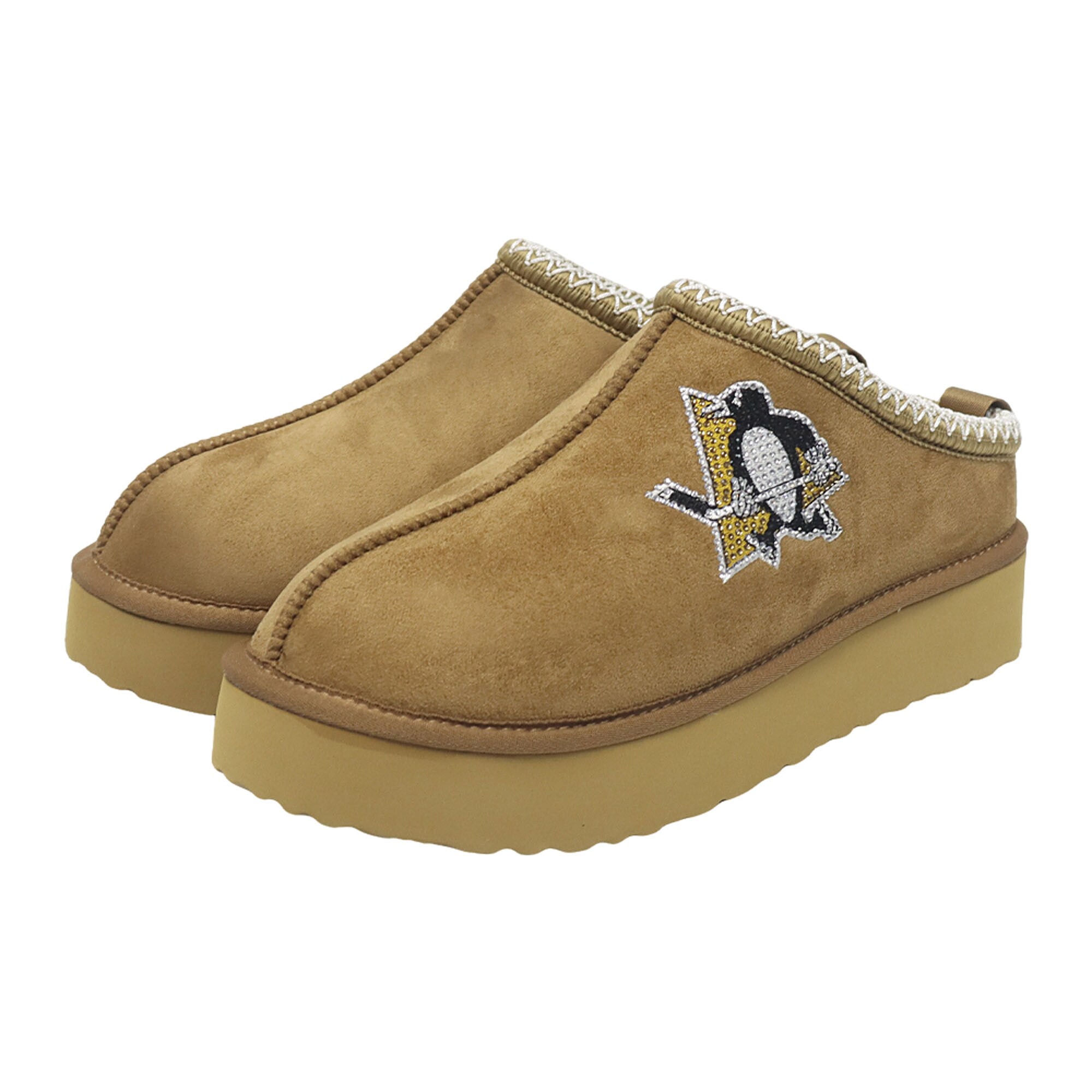 Women's Pittsburgh Penguins Cuce Tan Chestnut Slip On Boot