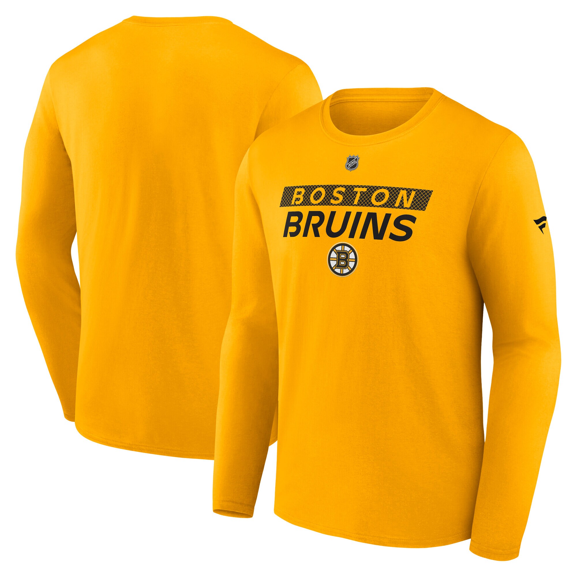 Men's Boston Bruins  Fanatics Gold Authentic Pro Core Primary Long Sleeve T-Shirt