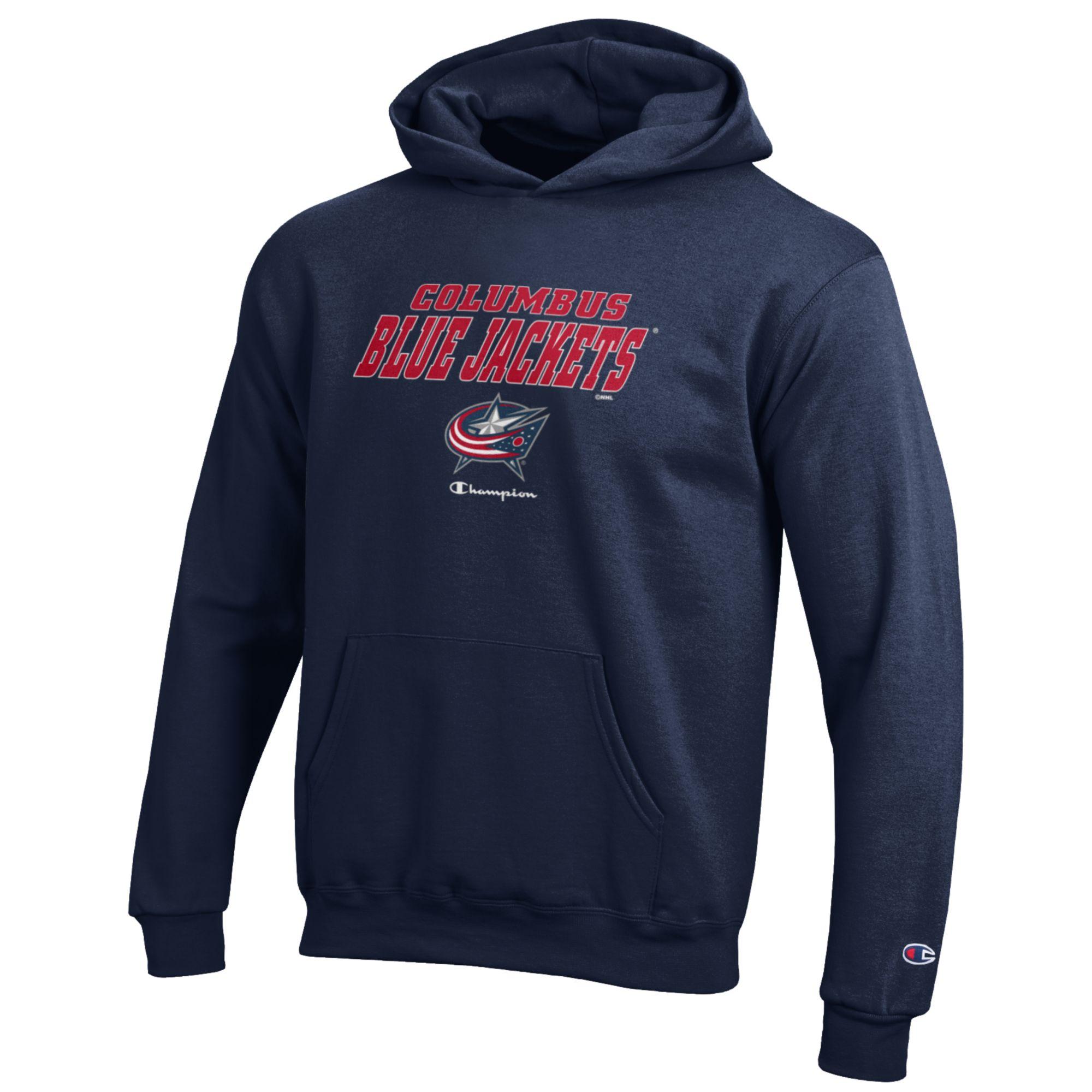 Youth Columbus Blue Jackets Champion Navy Eco Powerblend Pullover Hoodie
