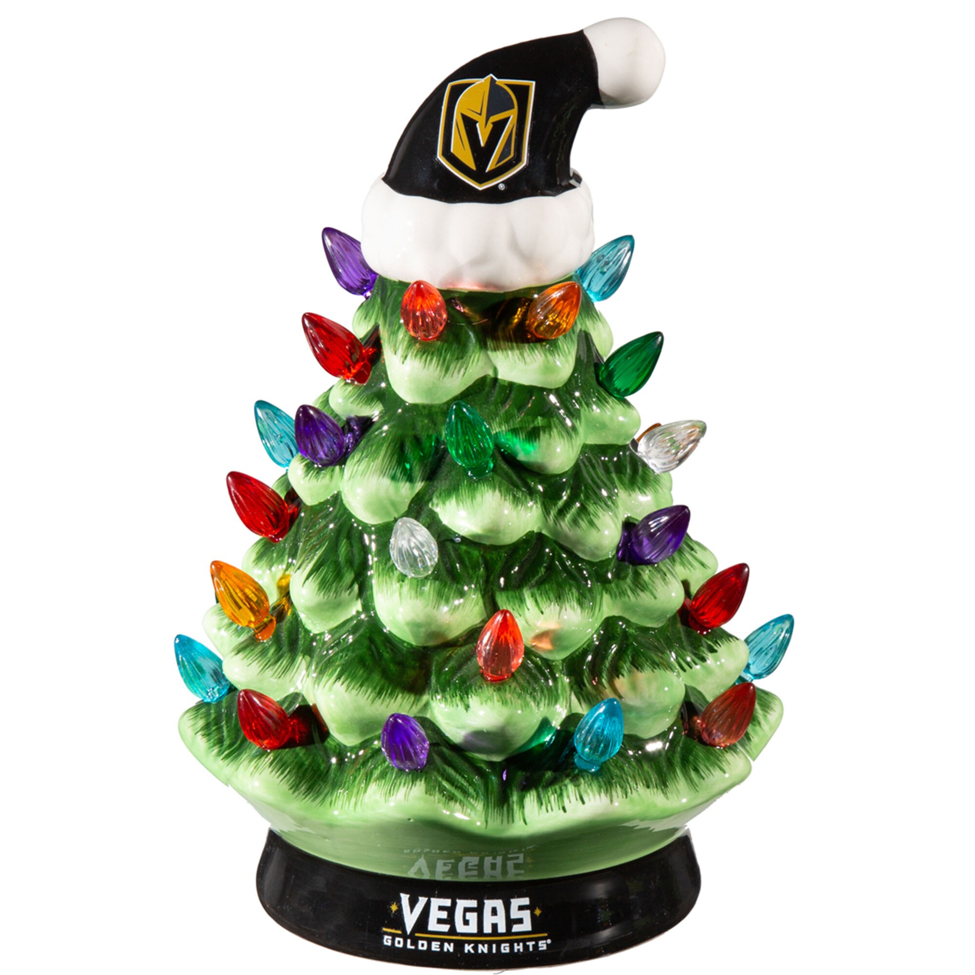 Vegas Golden Knights 8" Light Up Ceramic LED Christmas Tree