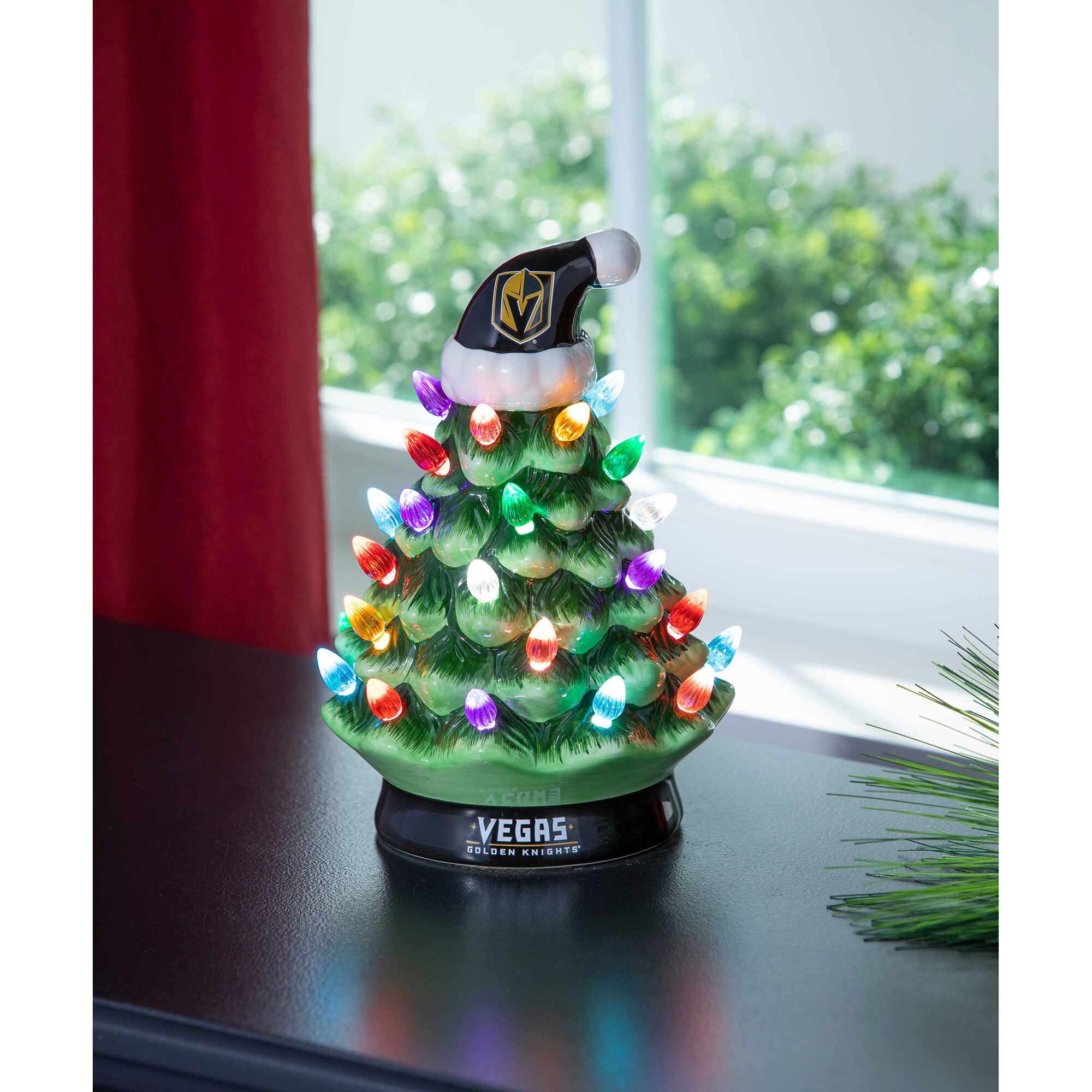 Vegas Golden Knights 8" Light Up Ceramic LED Christmas Tree