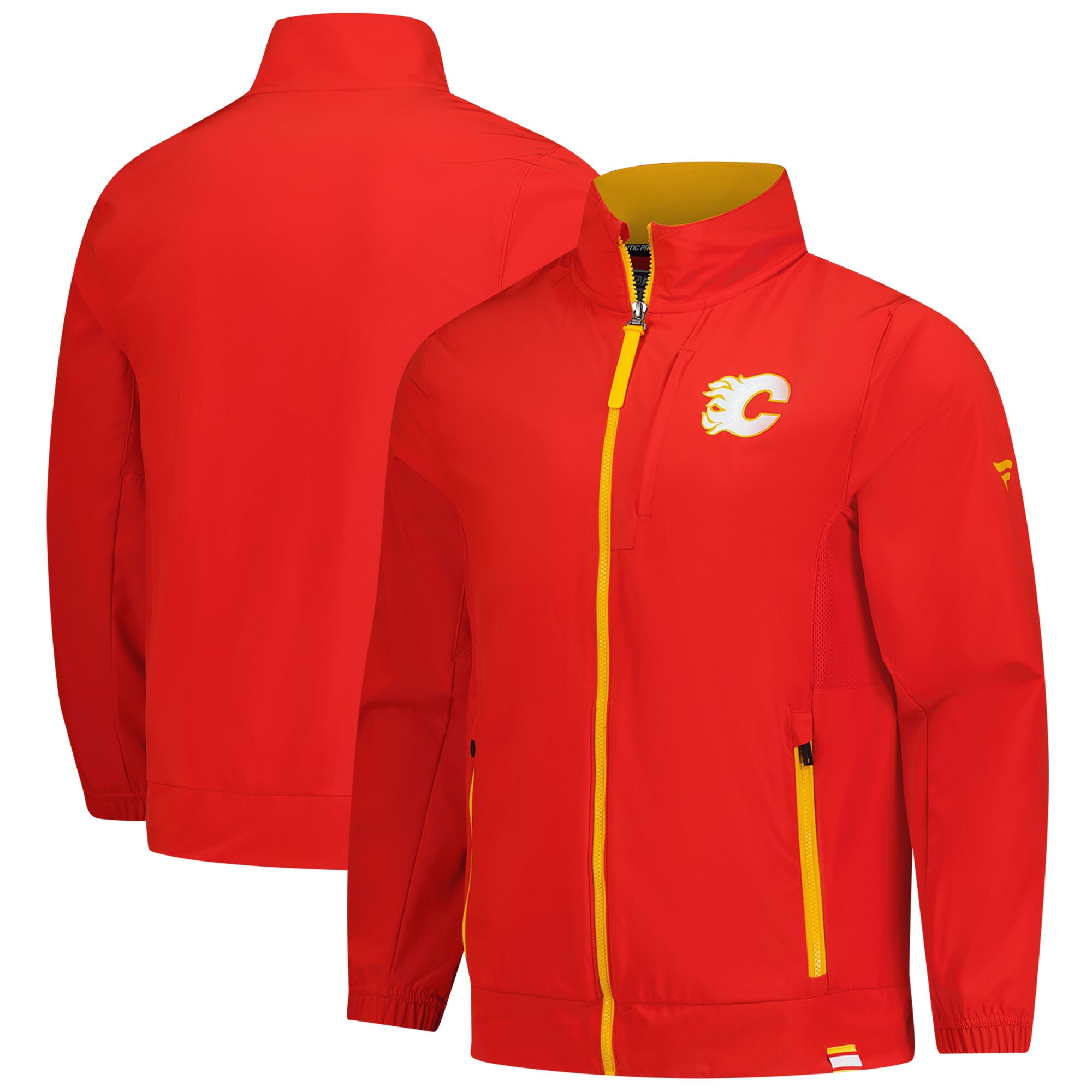 Men's Calgary Flames  Fanatics Red Authentic Pro Rink Coaches Full-Zip Jacket