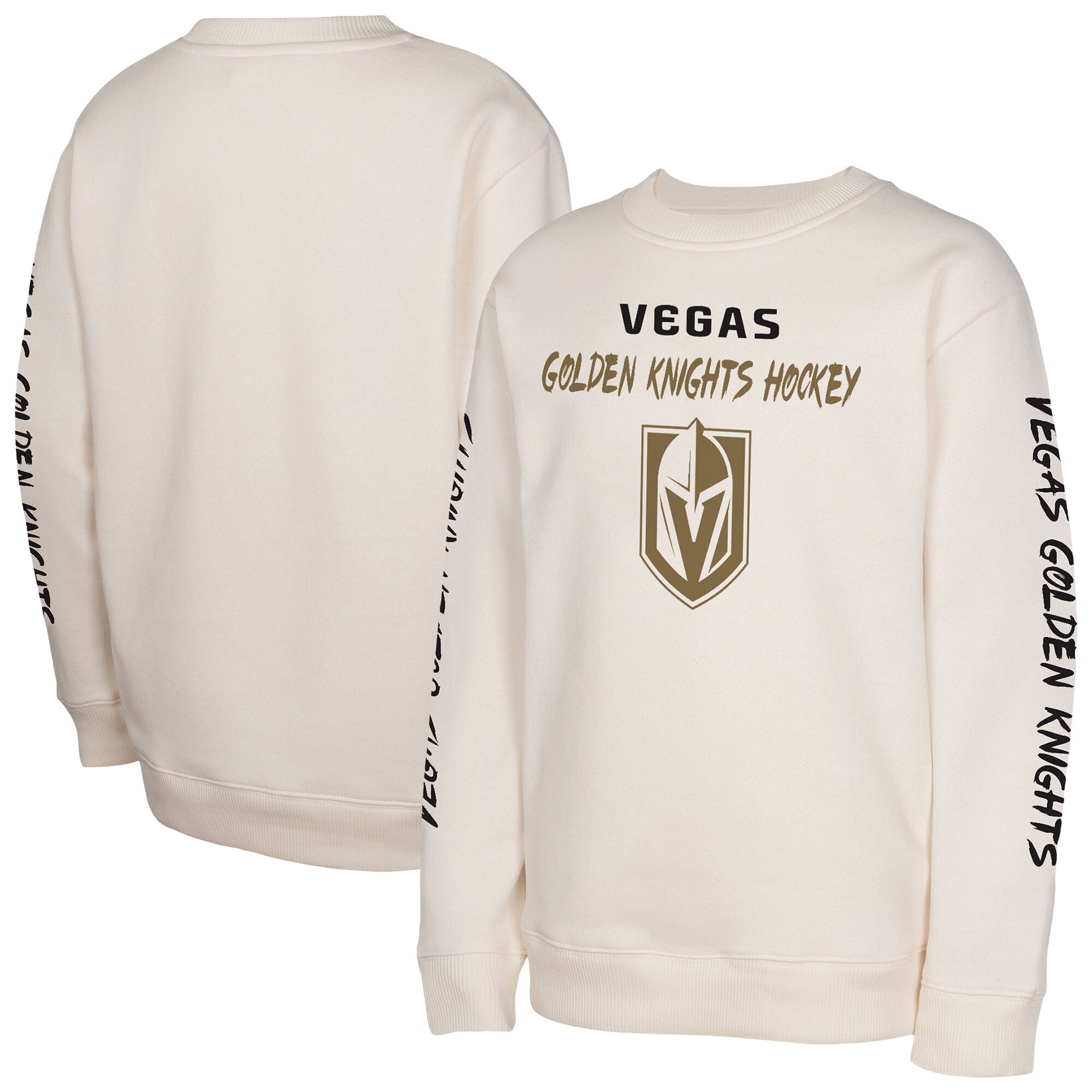 Youth Vegas Golden Knights Cream Star Power Pullover Sweatshirt