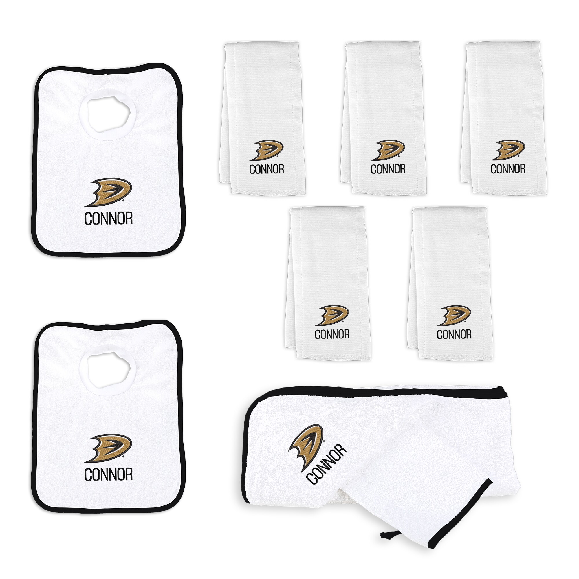 Anaheim Ducks Chad & Jake Personalized Primary Team Logo Large Gift Basket Set