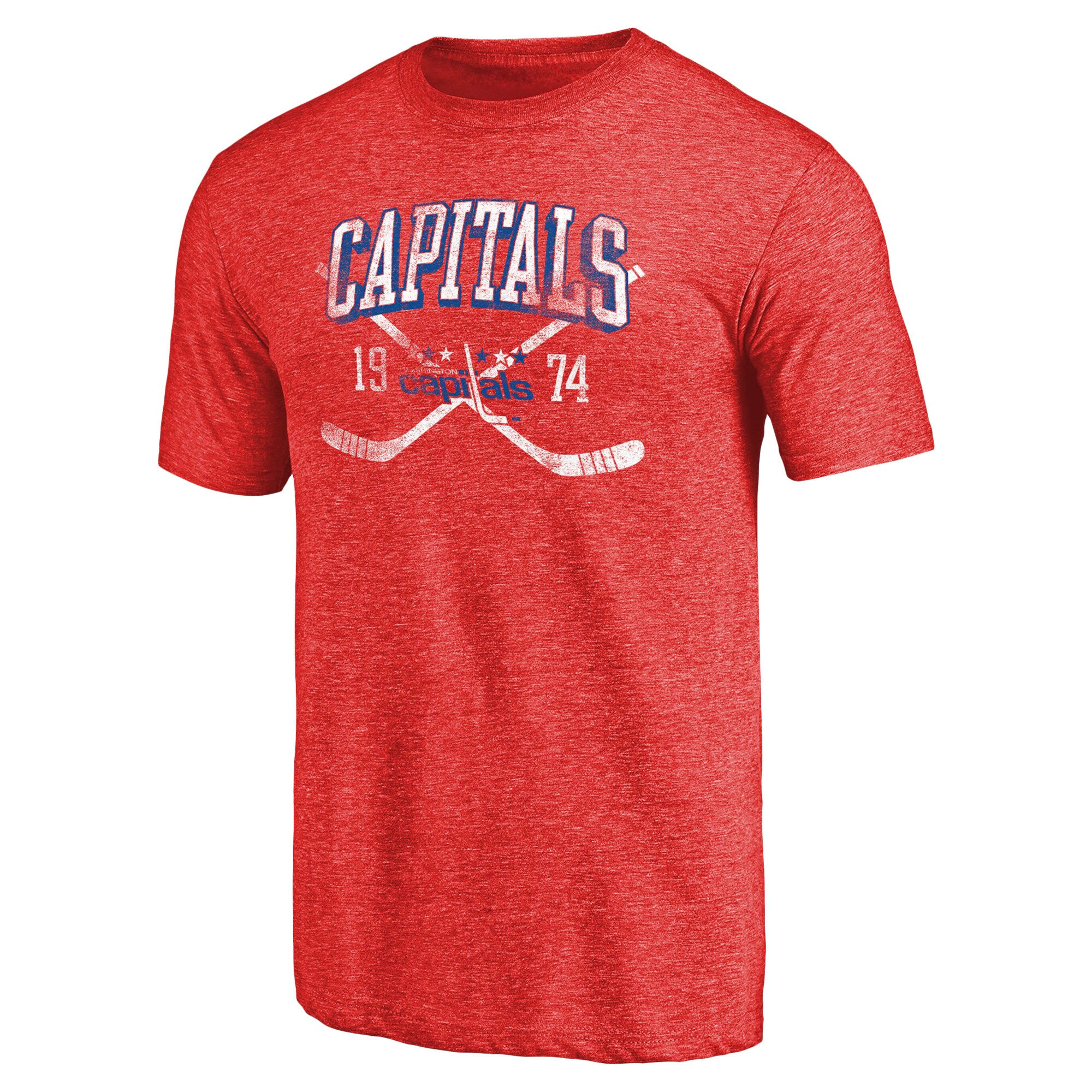Men's Washington Capitals Red Vintage Collection Line Shift Tri-Blend T-Shirt
