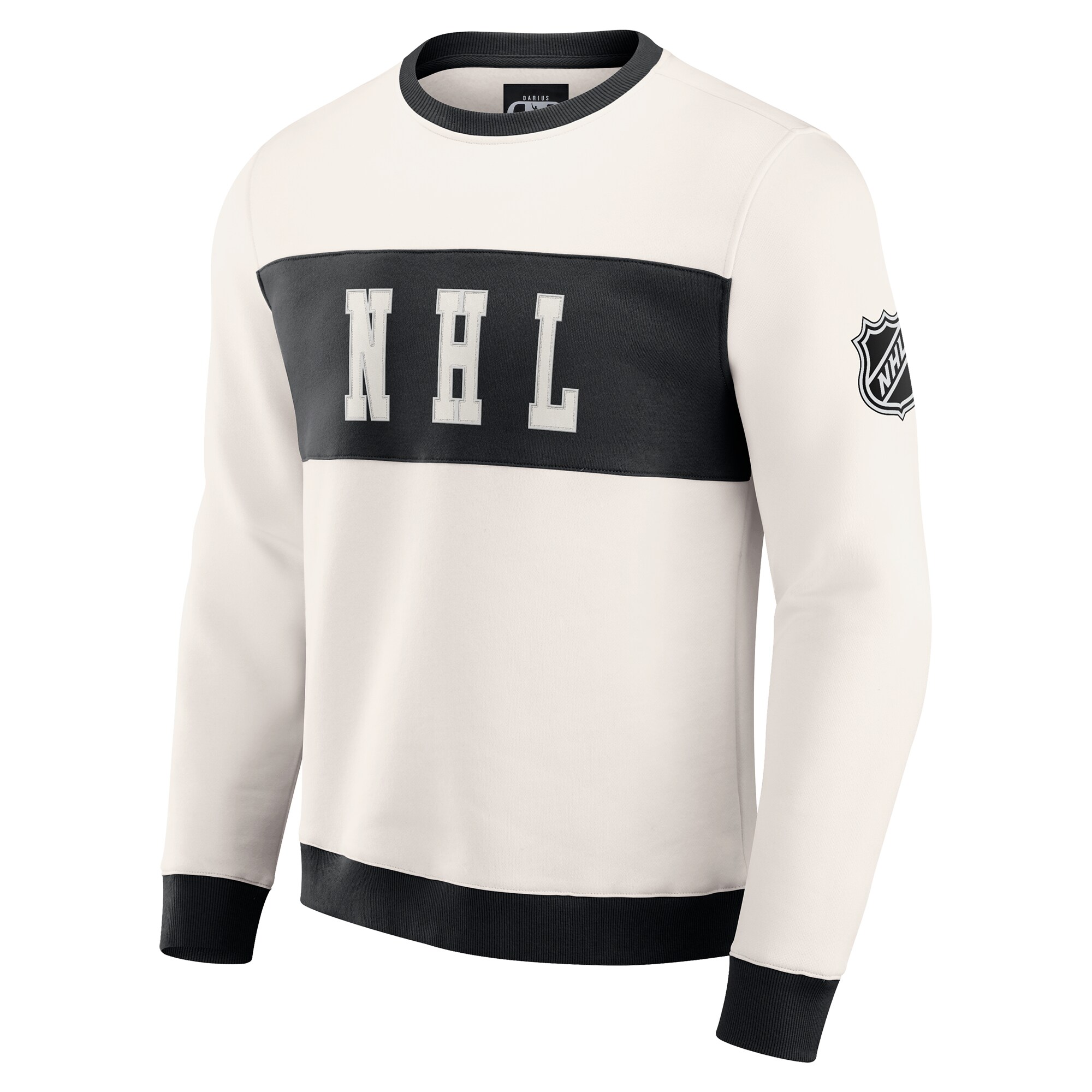 Men's NHL-Logo  Darius Rucker Collection by Fanatics Cream Colorblock Pullover Sweatshirt