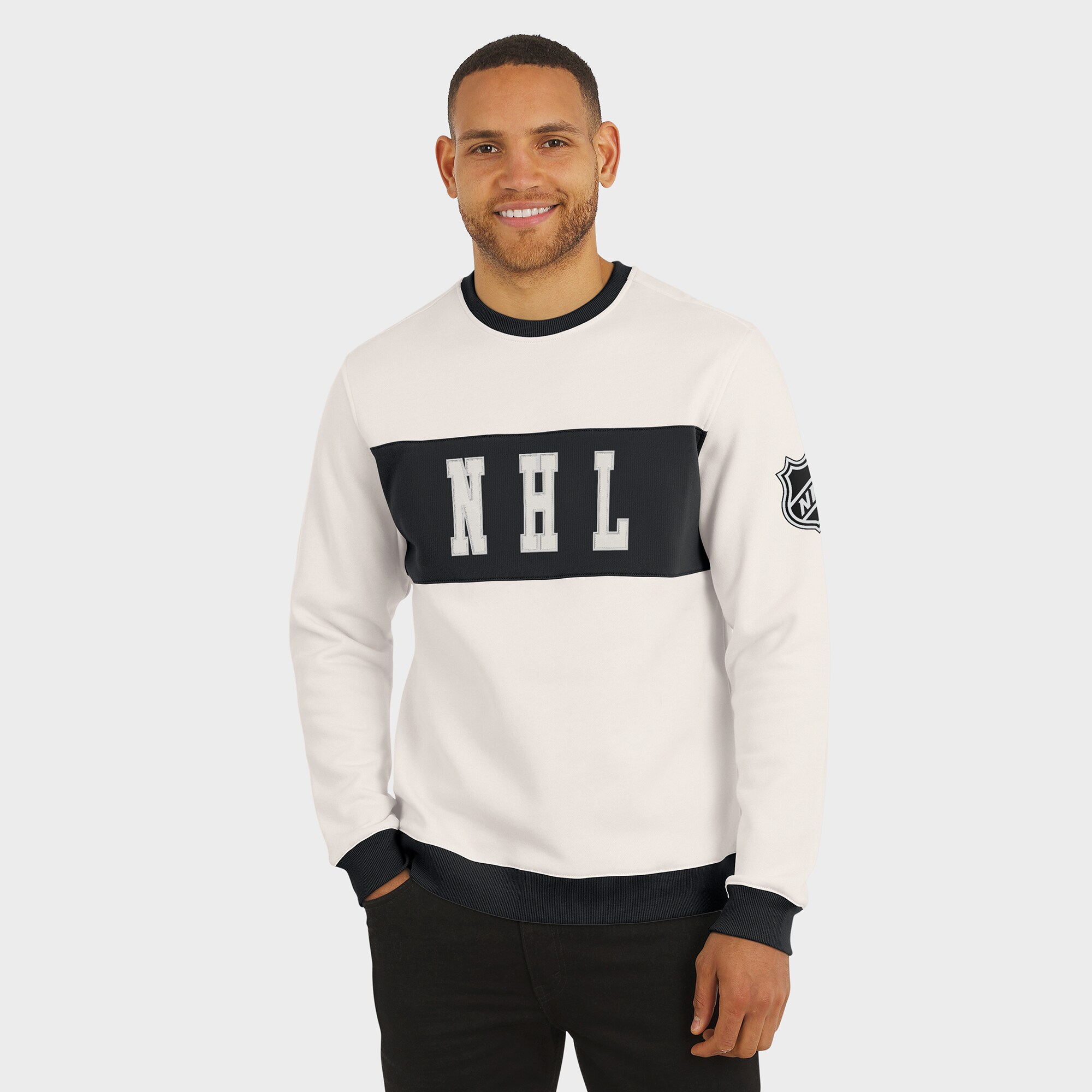 Men's NHL-Logo Darius Rucker Collection by Fanatics Cream Colorblock Pullover Sweatshirt 4 Men's NHL-Logo Darius Rucker Collection by Fanatics Cream Colorblock Pullover Sweatshirt