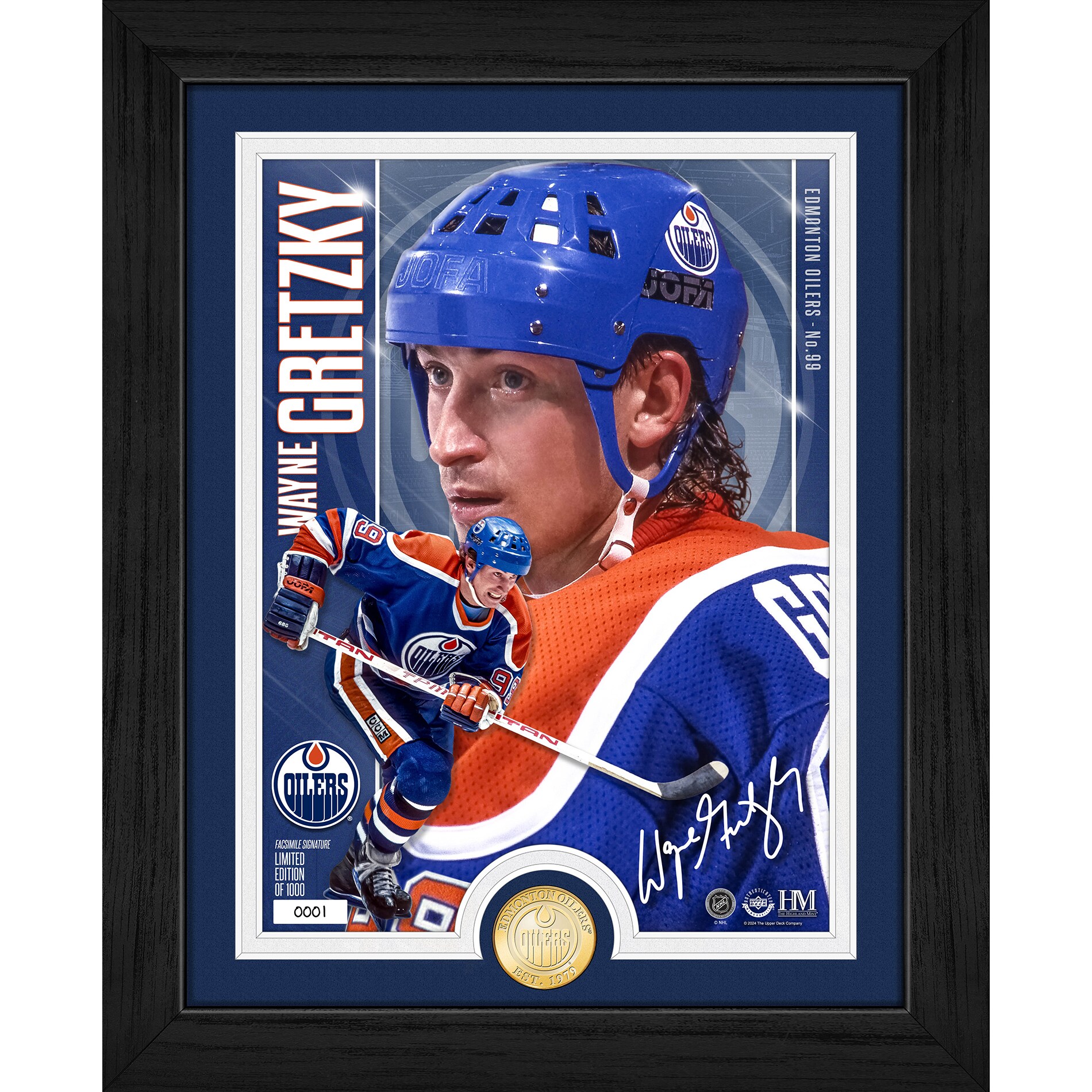 Edmonton Oilers Wayne Gretzky Highland Mint Bronze Coin Photo Mint