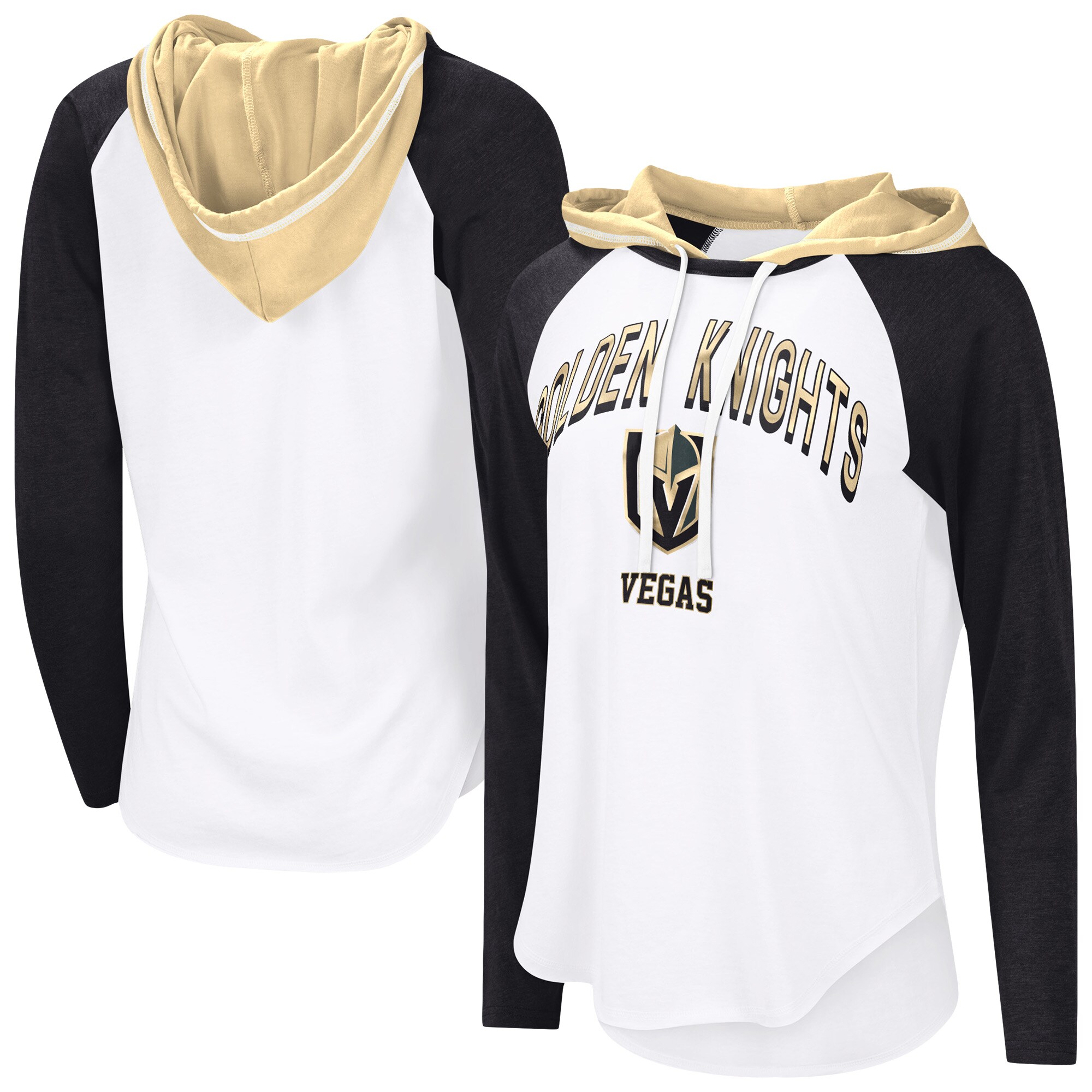 Women's Vegas Golden Knights  G-III 4Her by Carl Banks White VIP Raglan Long Sleeve Hoodie T-Shirt