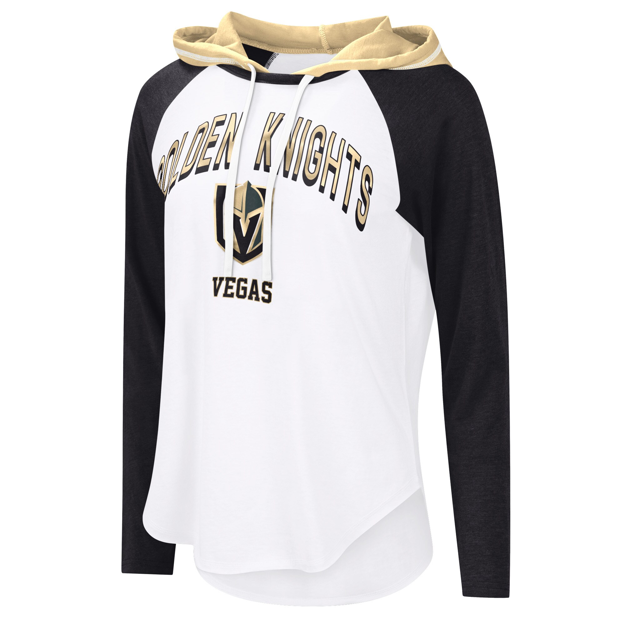 Women's Vegas Golden Knights  G-III 4Her by Carl Banks White VIP Raglan Long Sleeve Hoodie T-Shirt